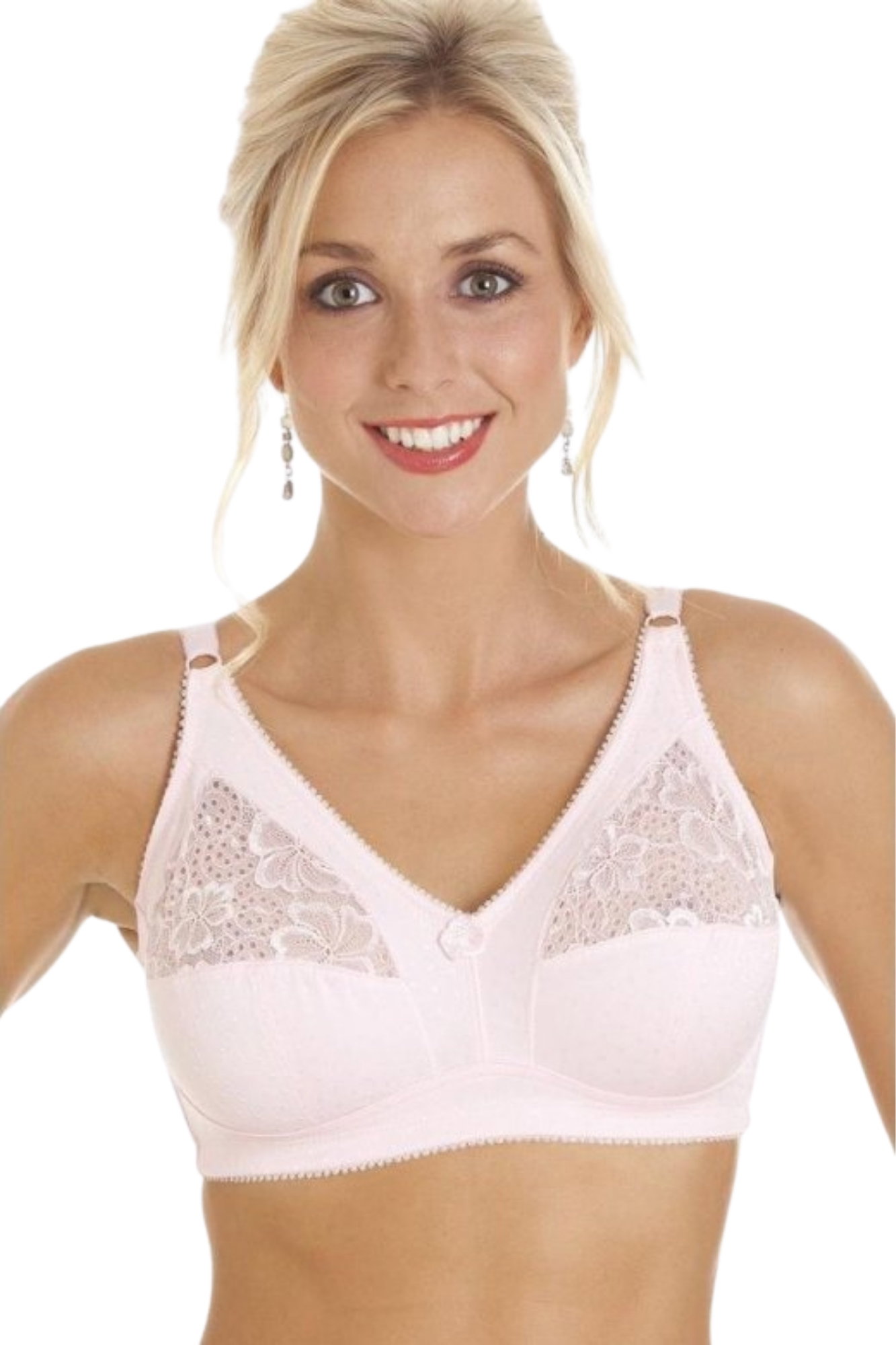 Pink Camille Lingerie Pink Soft Comfort Non Wired Bra, Image 1 of 5