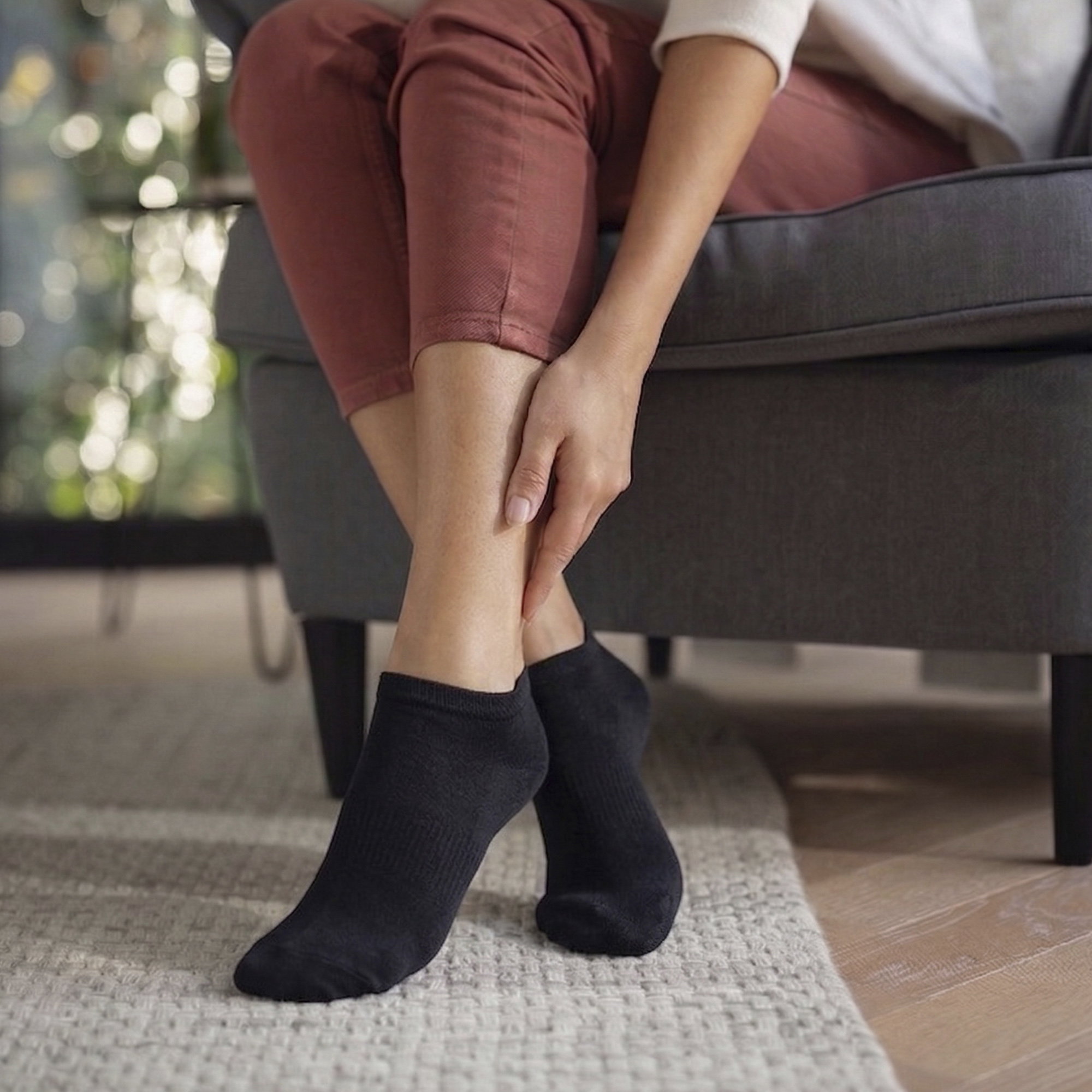 Black 6 Pack Trainer Cotton Rich Socks, Image 3 of 5