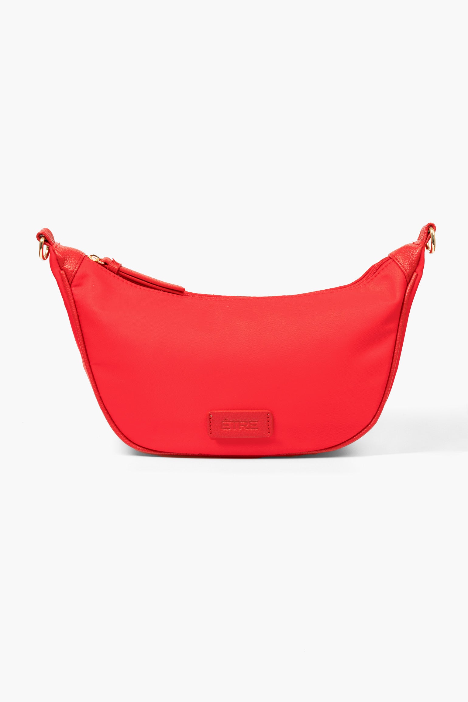Pink Plain Half Moon Crossbody Bag