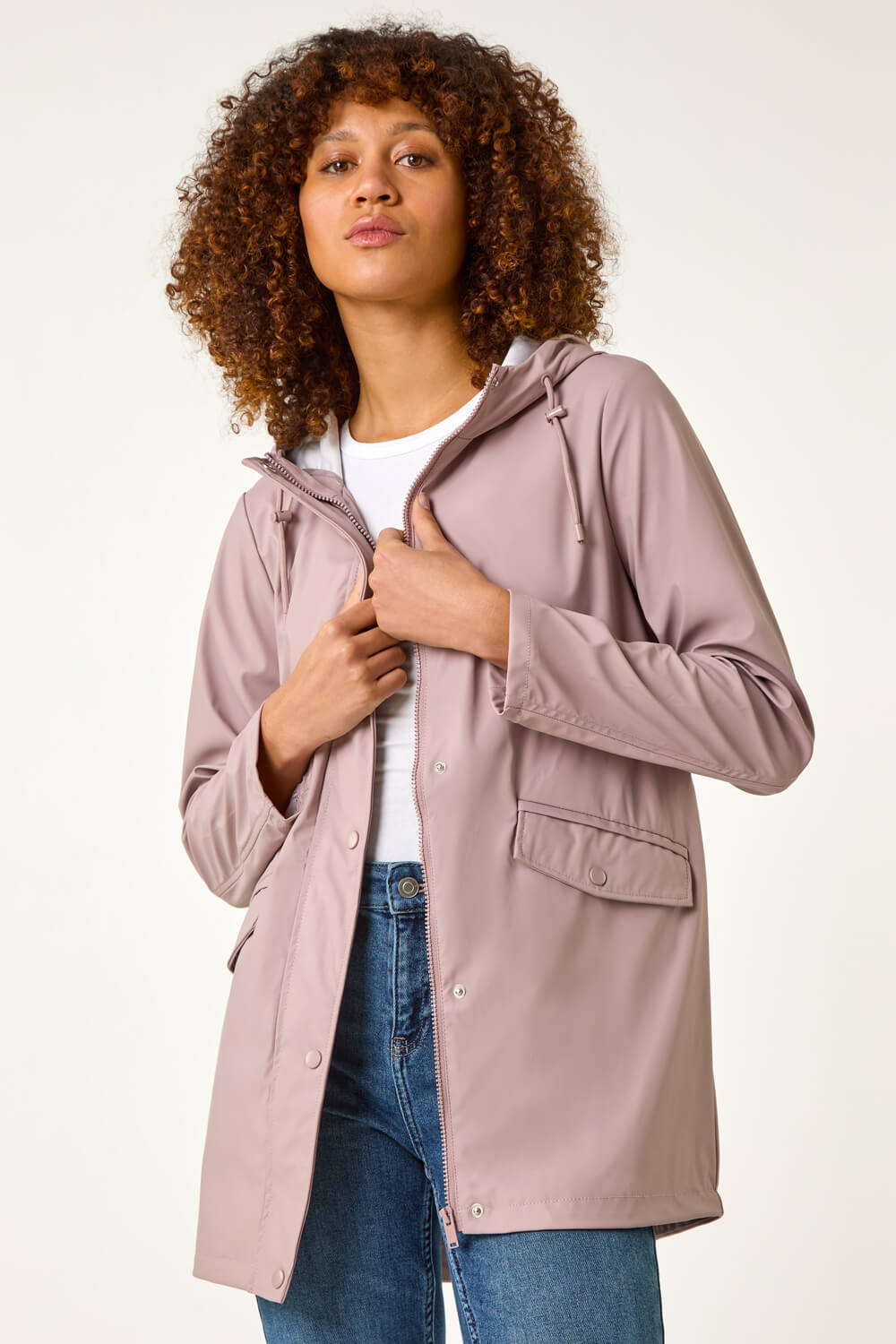 PINK Rain Resistant Hooded Jacket, Image 1 of 5