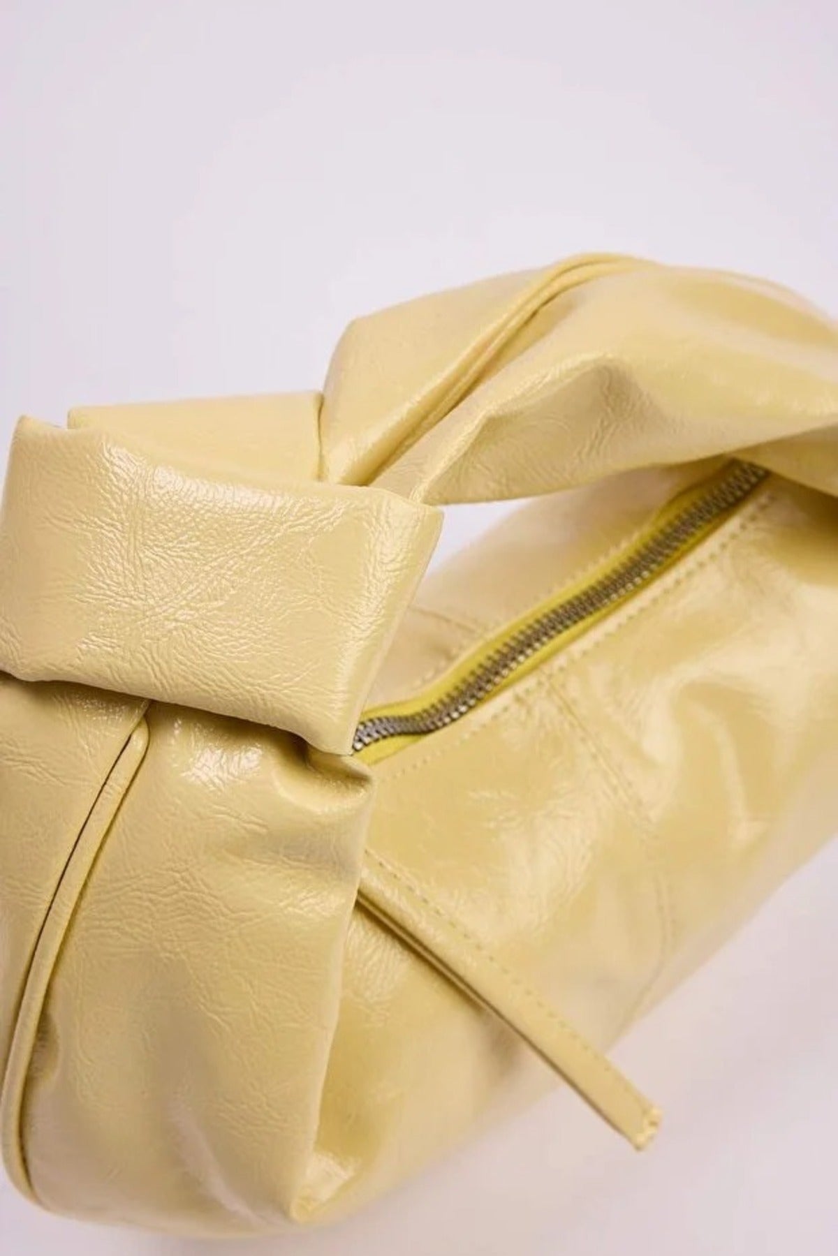 Yellow Oval Knot-Handle Mini Shoulder Bag, Image 3 of 3