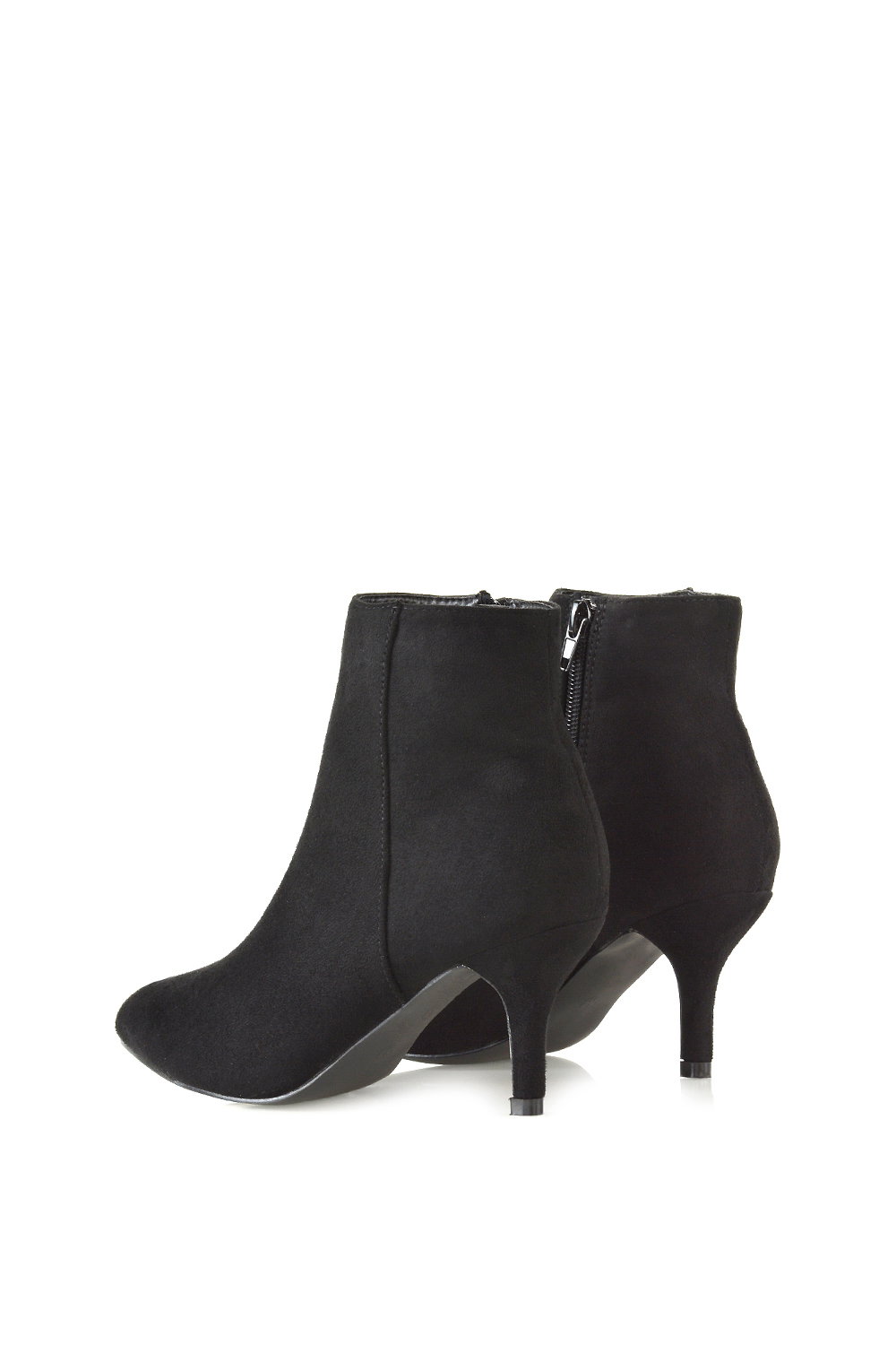 Black 'Anastsia' Low Mid Kitten High Heel Stiletto Zip-Up Ankle Boots, Image 4 of 5