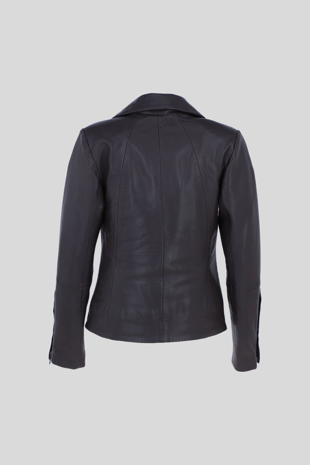 Dark Brown Real Leather Biker Jacket with Hidden Zips, Image 4 of 5