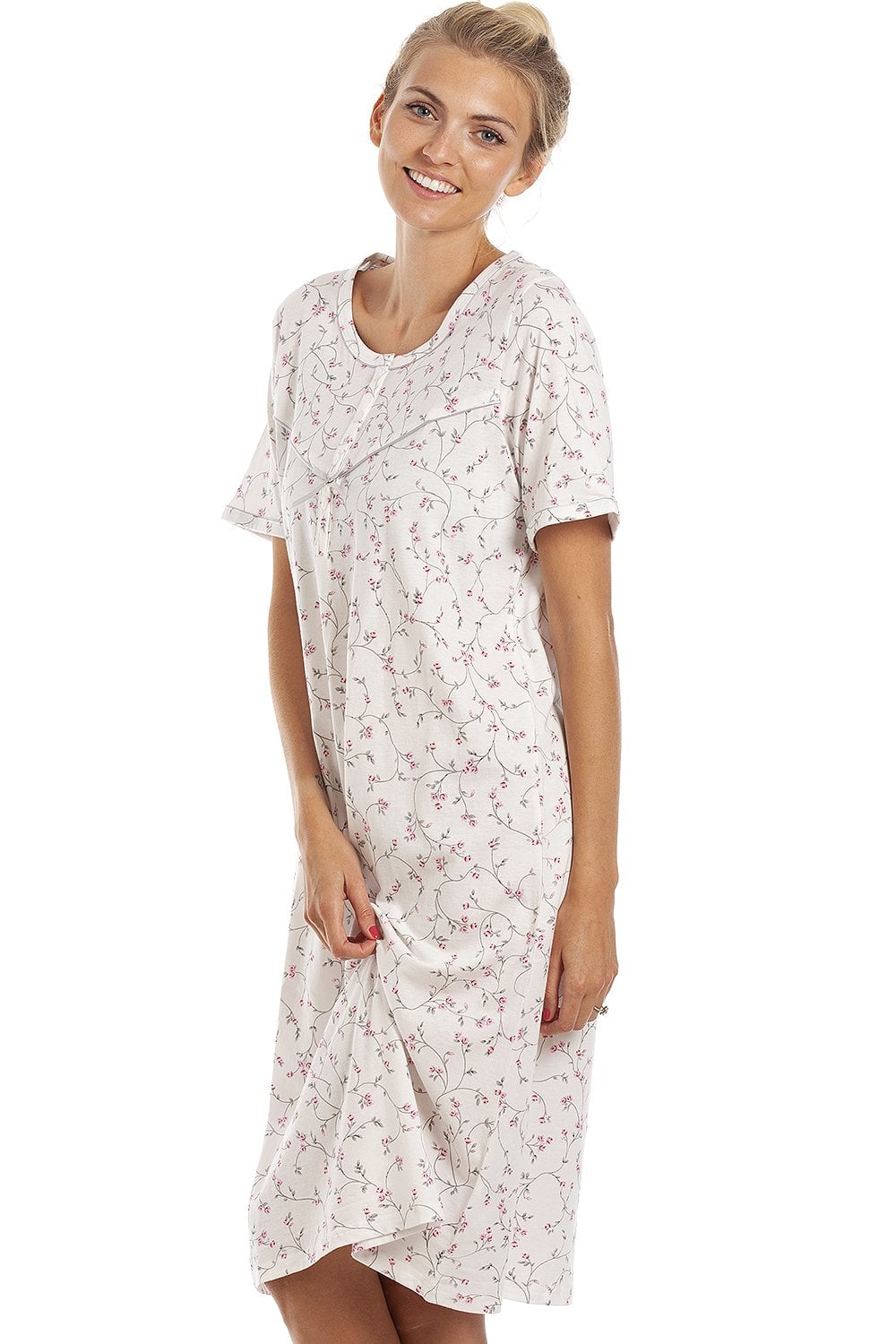 Pink Floral Print Nightdress, Image 2 of 5