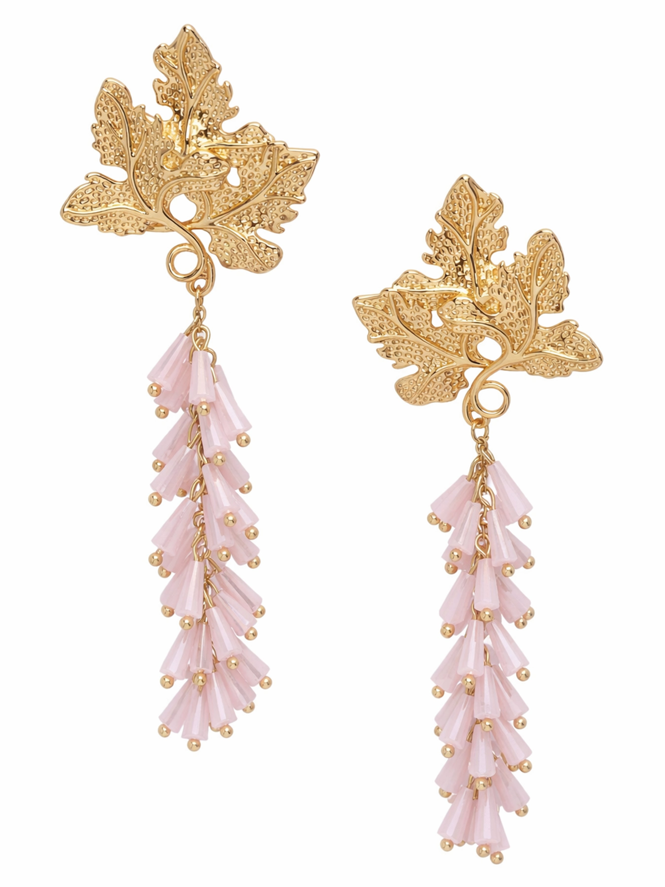 Metallic Leaf Branch Drop Earrings