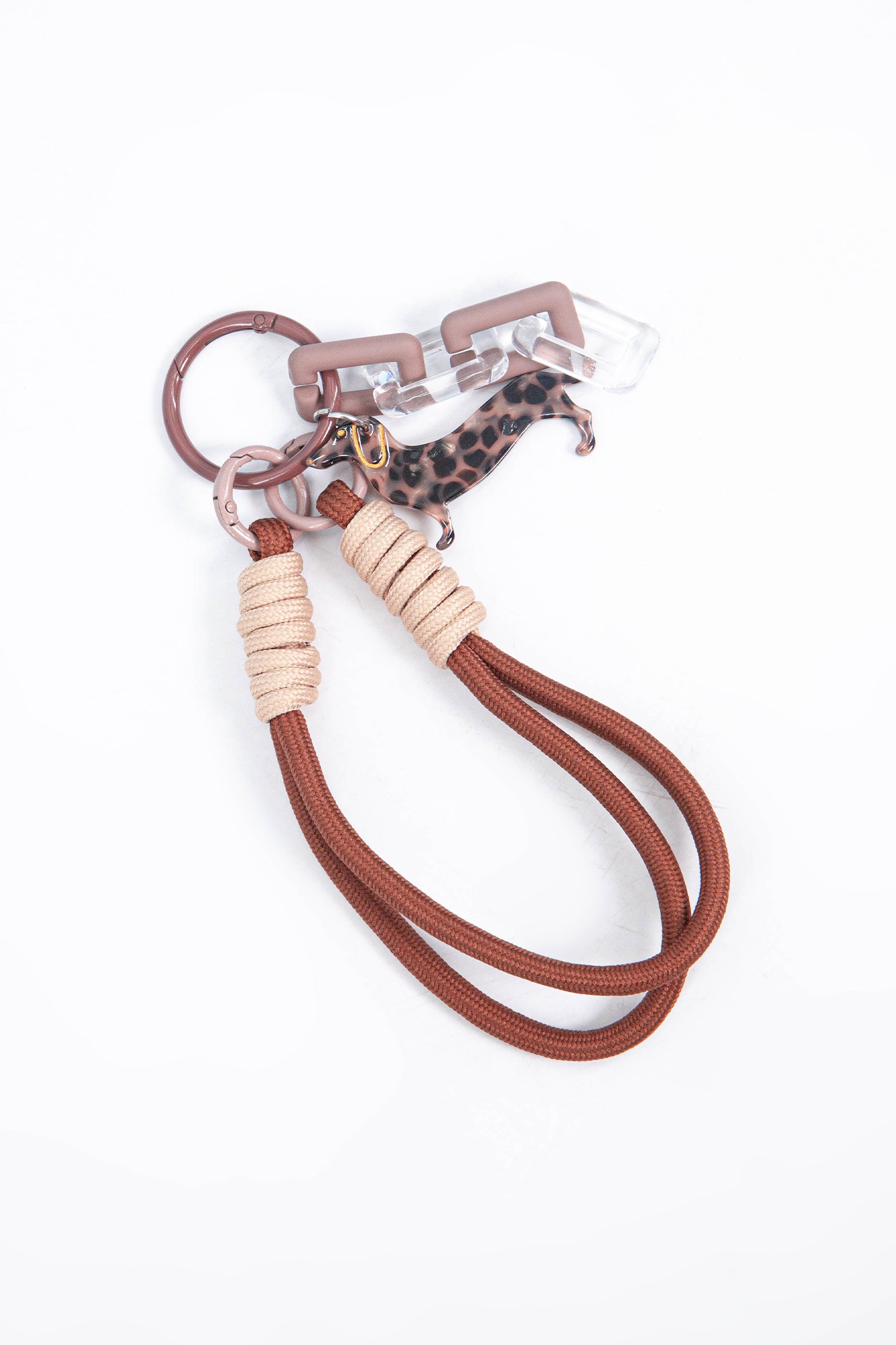 Brown Spotted Sausage Dog Clip On Bag Charm, Image 3 of 3
