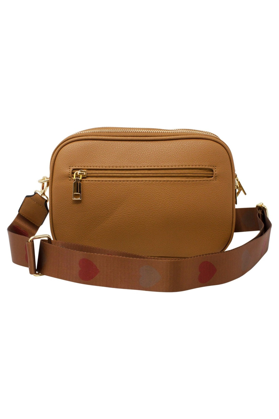 Tan Heart Quilted Crossbody Camera Bag, Image 3 of 4