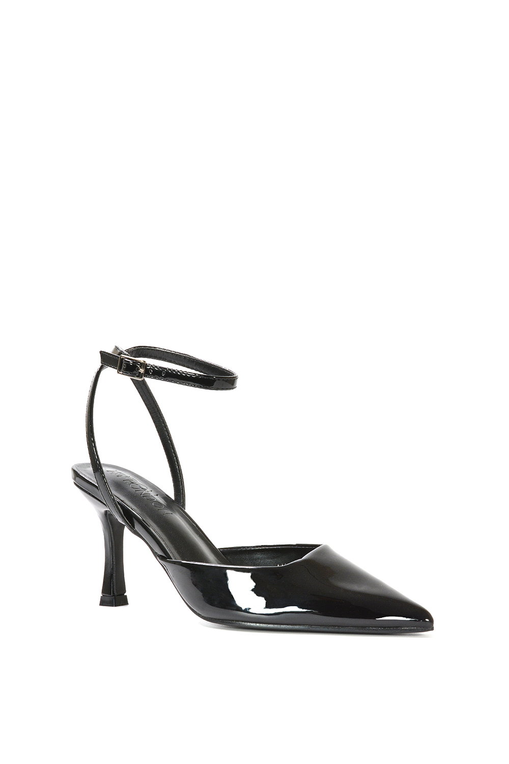 Black 'Tori' Pointed Toe Stiletto Heels With Ankle Strap, Image 2 of 6