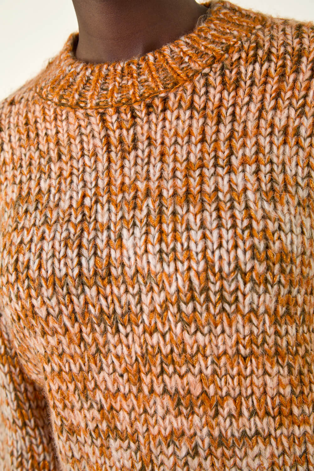 Orange Metallic Ombre Knit Jumper, Image 7 of 7