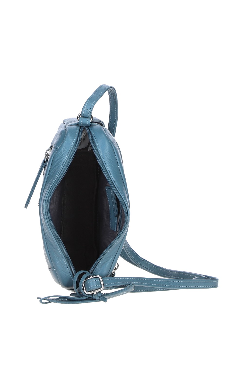 Blue 'Cork' Compact Leather Crossbody Bag, Image 5 of 5