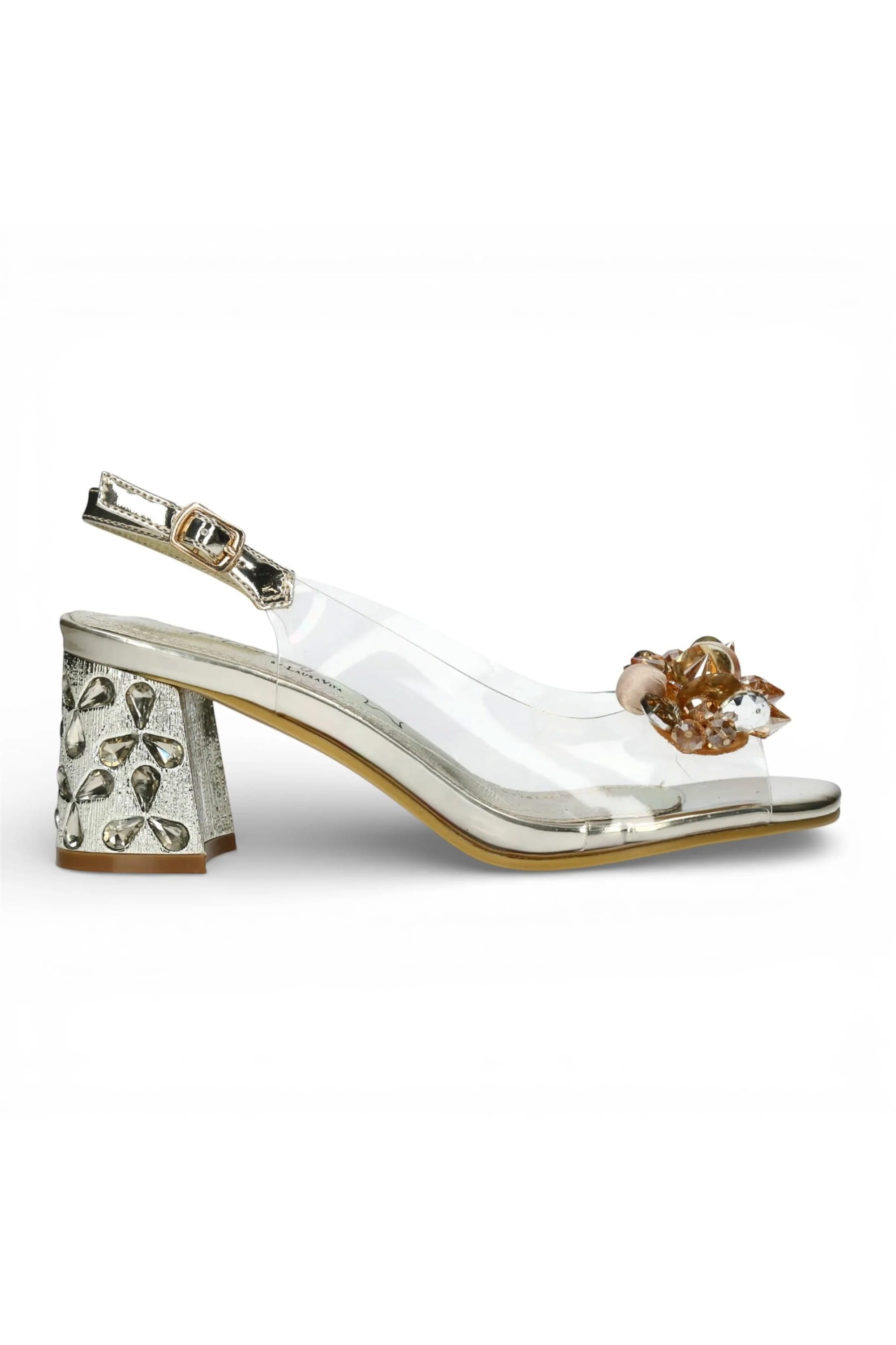 Metallic Womens Block Heel Sandals - Marlene 12