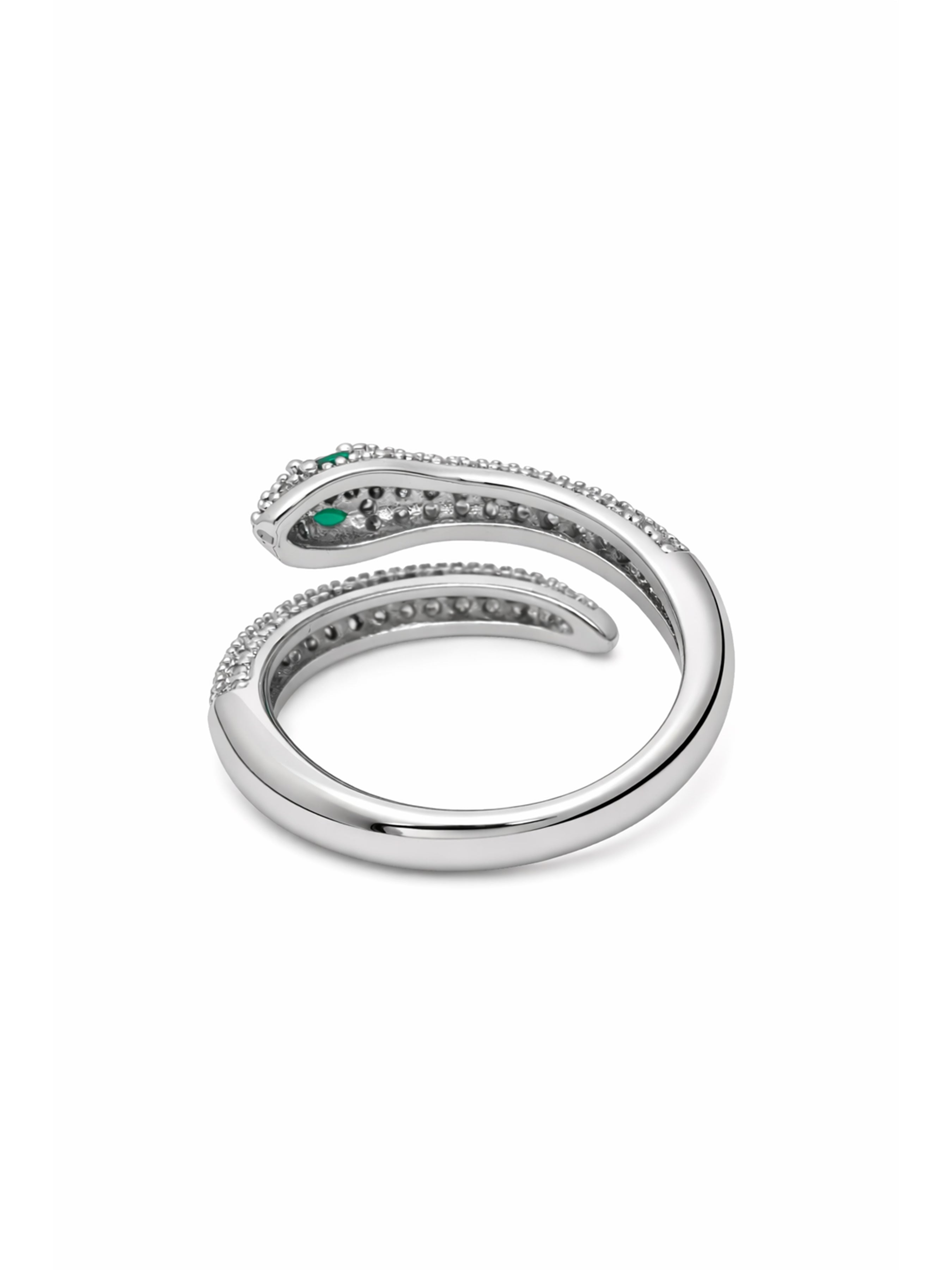 Silver Pavé Serpent Wrap Ring, Image 2 of 3