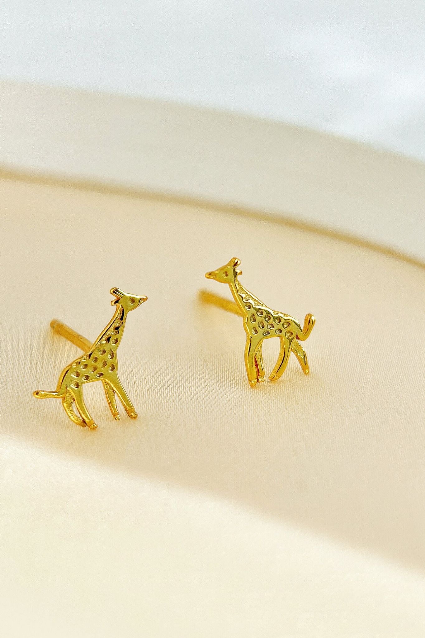 Gold Mia Gioielli Gold Sterling Silver Giraffe Dainty Stud Earrings, Image 2 of 3