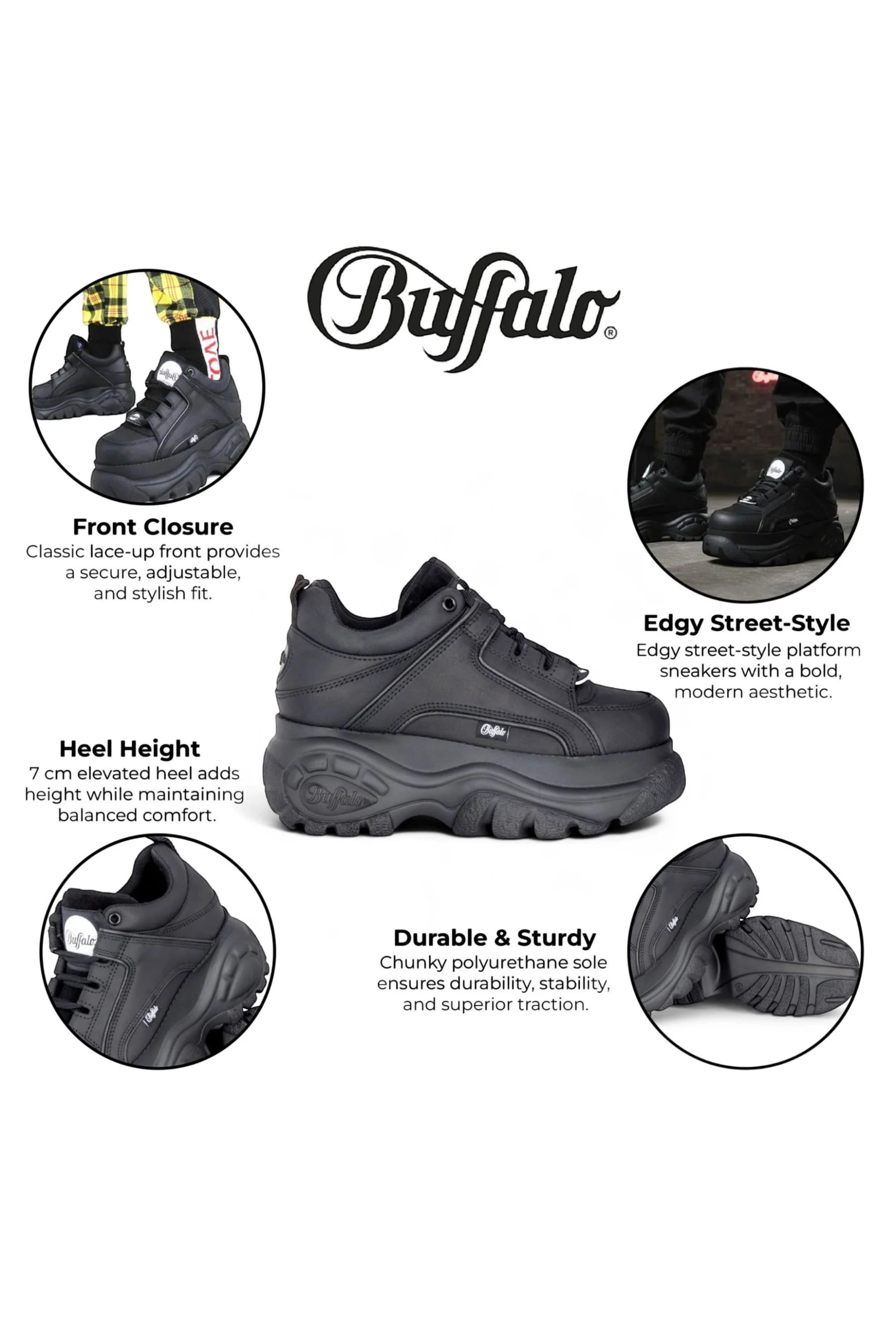 Black Womens Platform Trainers -1339-14-2.0, Image 3 of 6