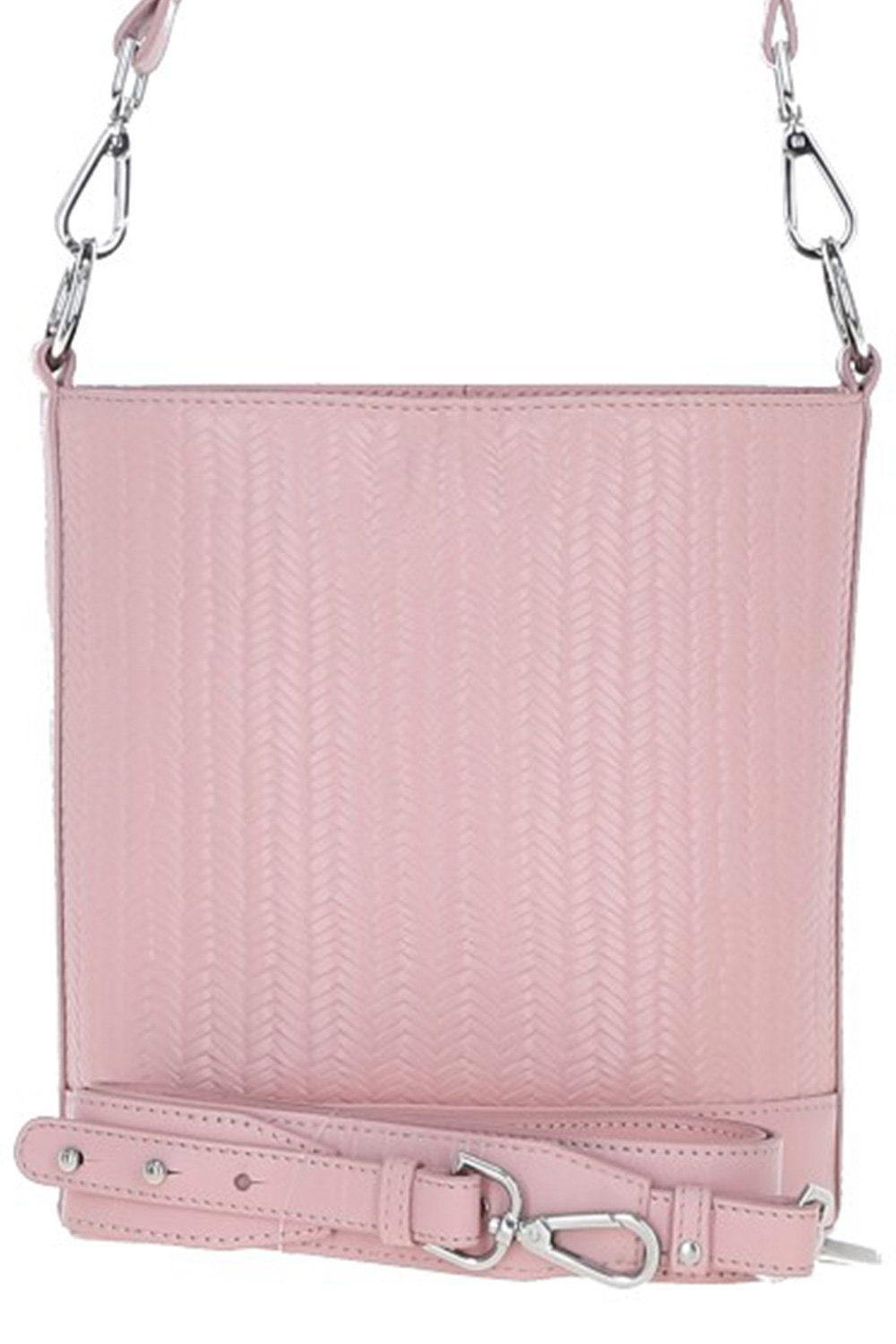 Pink Ashwood Leather Pink Elegant Crossbody Bucket Bag, Image 3 of 6