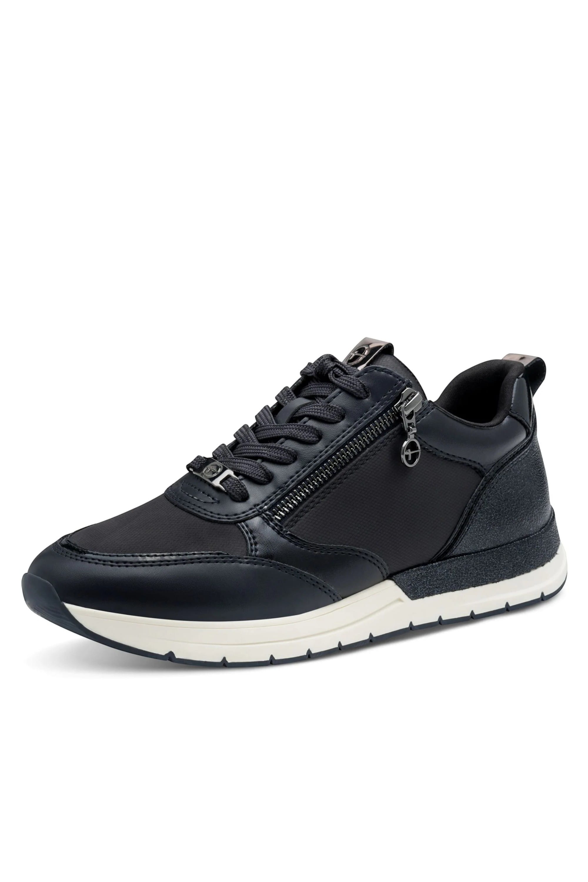 Blue Tamaris Blue Tamaris Womens Navy Blue Zip Sneakers, Image 3 of 7