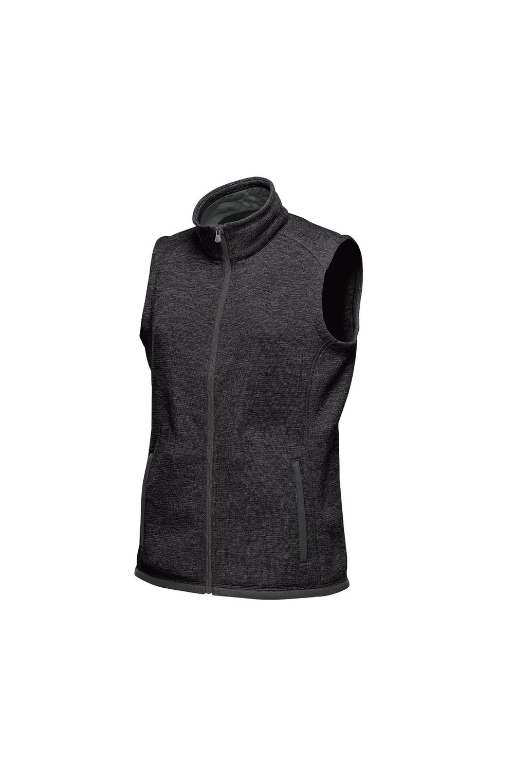Black Avalante Knitted Heather Full Zip Gilet, Image 3 of 4