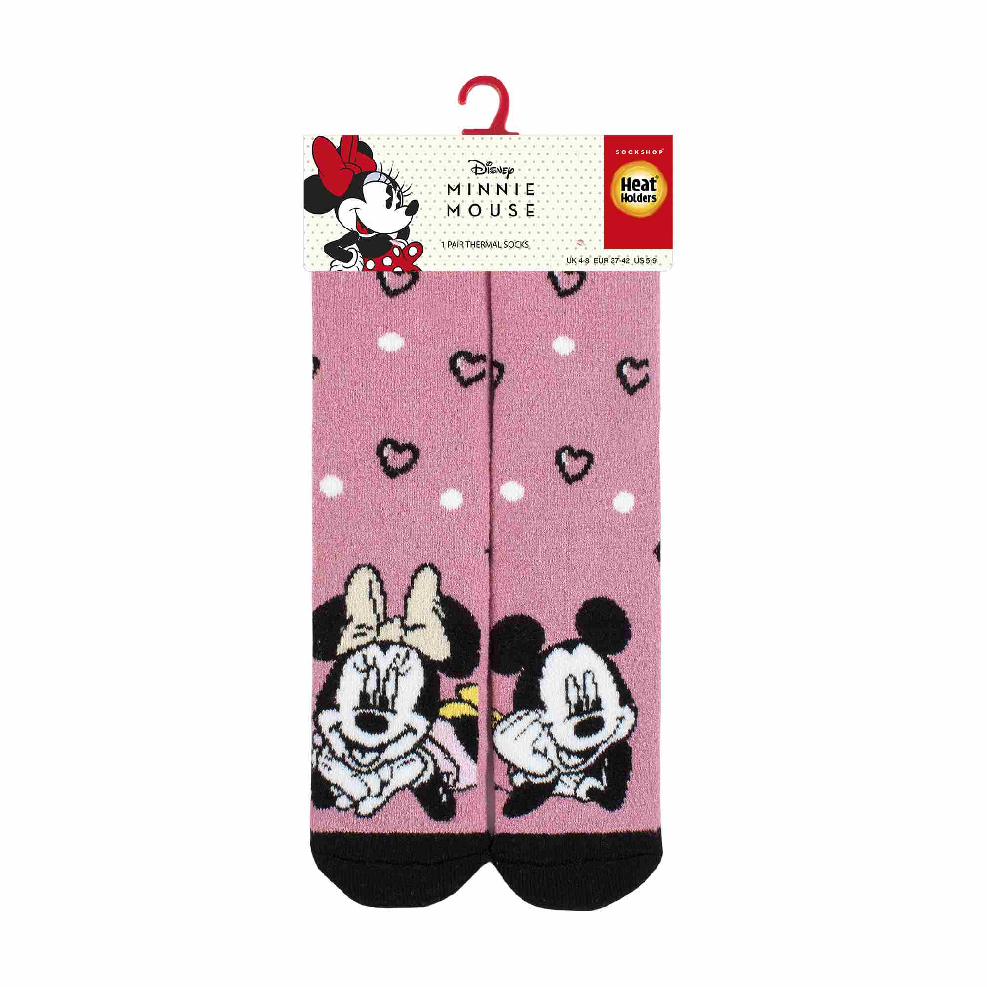 Pink Ladies Novelty Minnie Mouse or Snoopy Lightweight Thermal Socks, Image 3 of 3