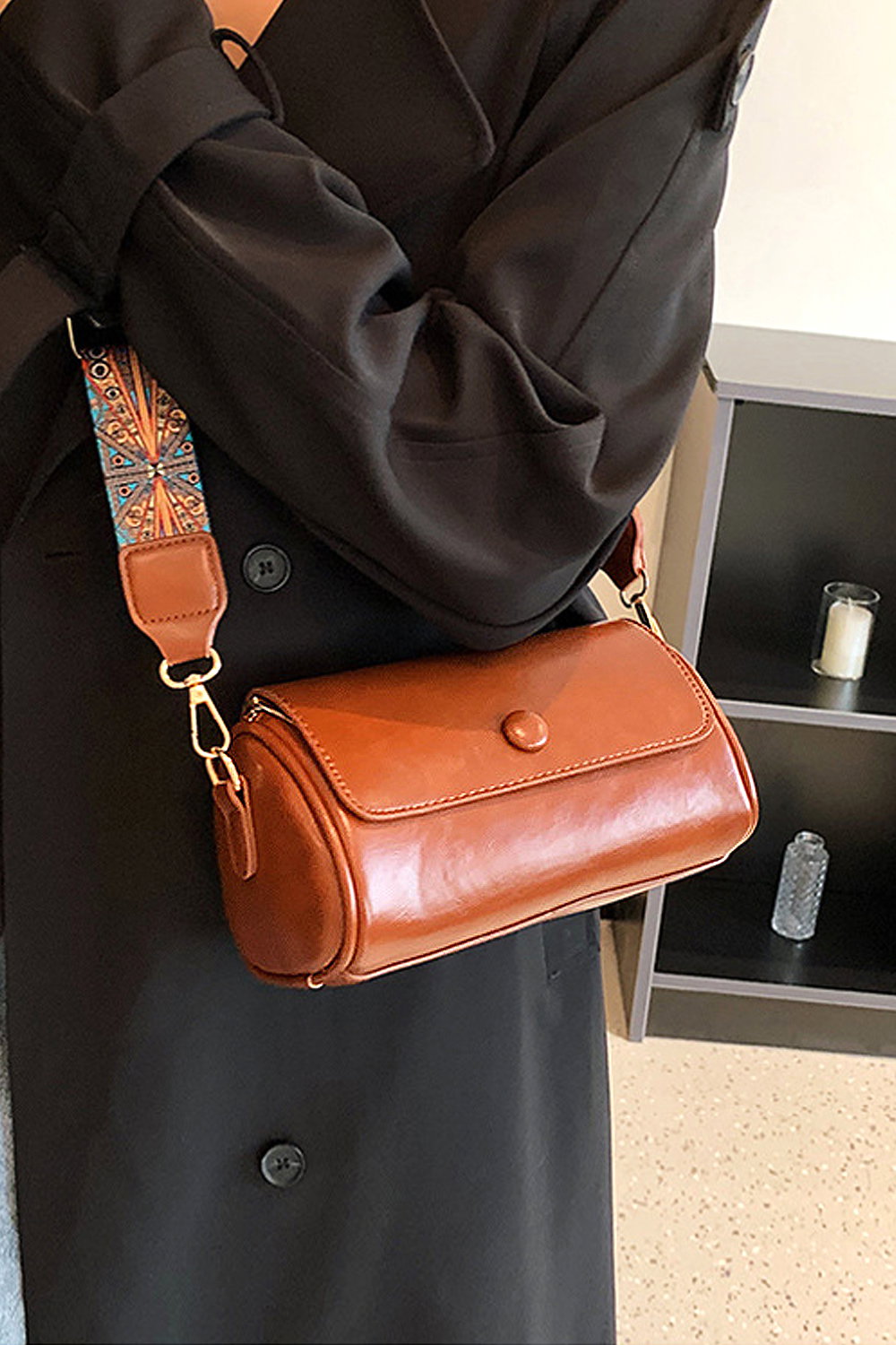 'Whitney' Structured Crossbody Handbag With Shoulder Strap, Image 3 of 5
