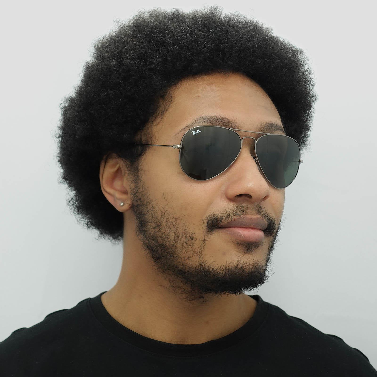 Grey Aviator Gunmetal Green Aviator 3025 Sunglasses, Image 6 of 8