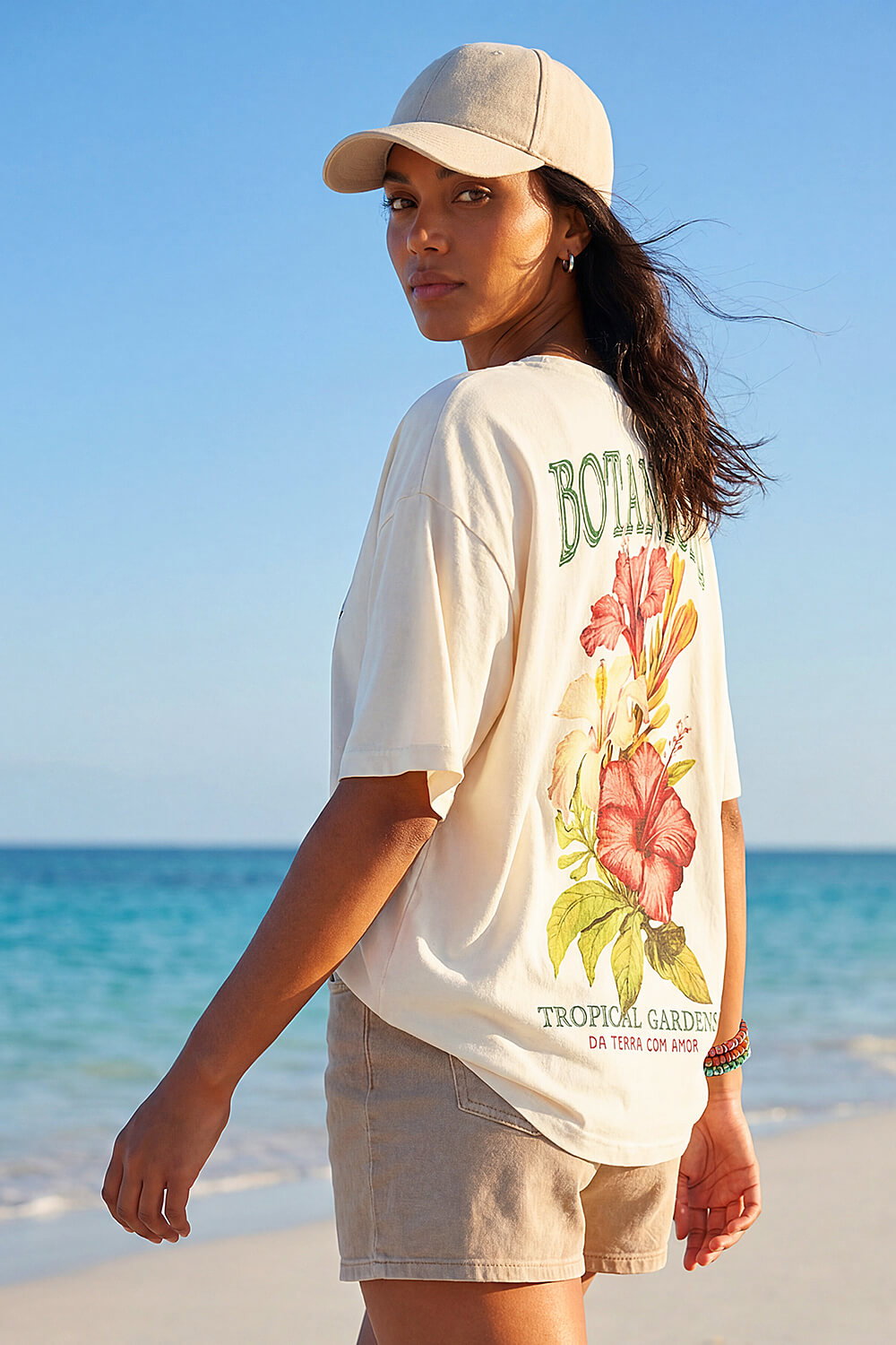 Lemon Floral Back Graphic T-Shirt, Image 4 of 5