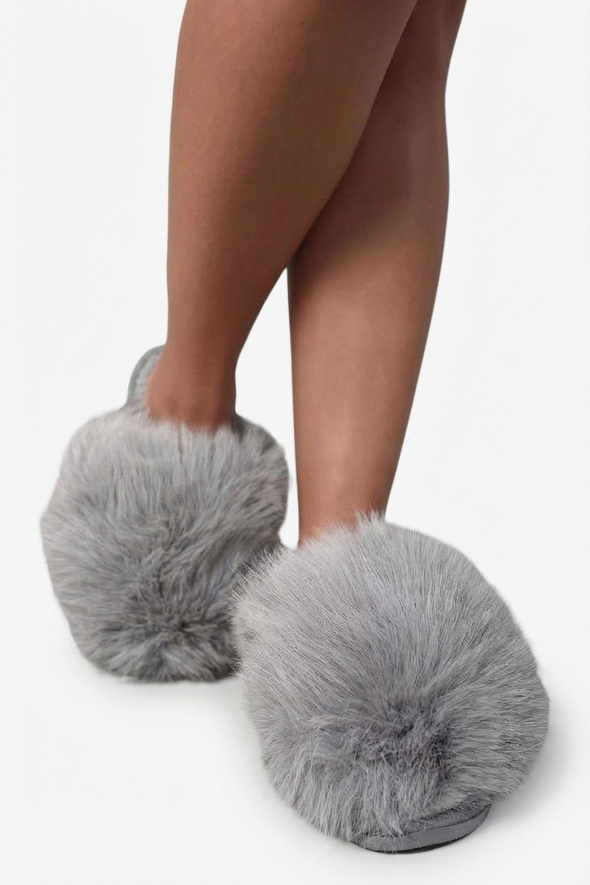 Pink Nadia Fluffy Faux Fur Slippers