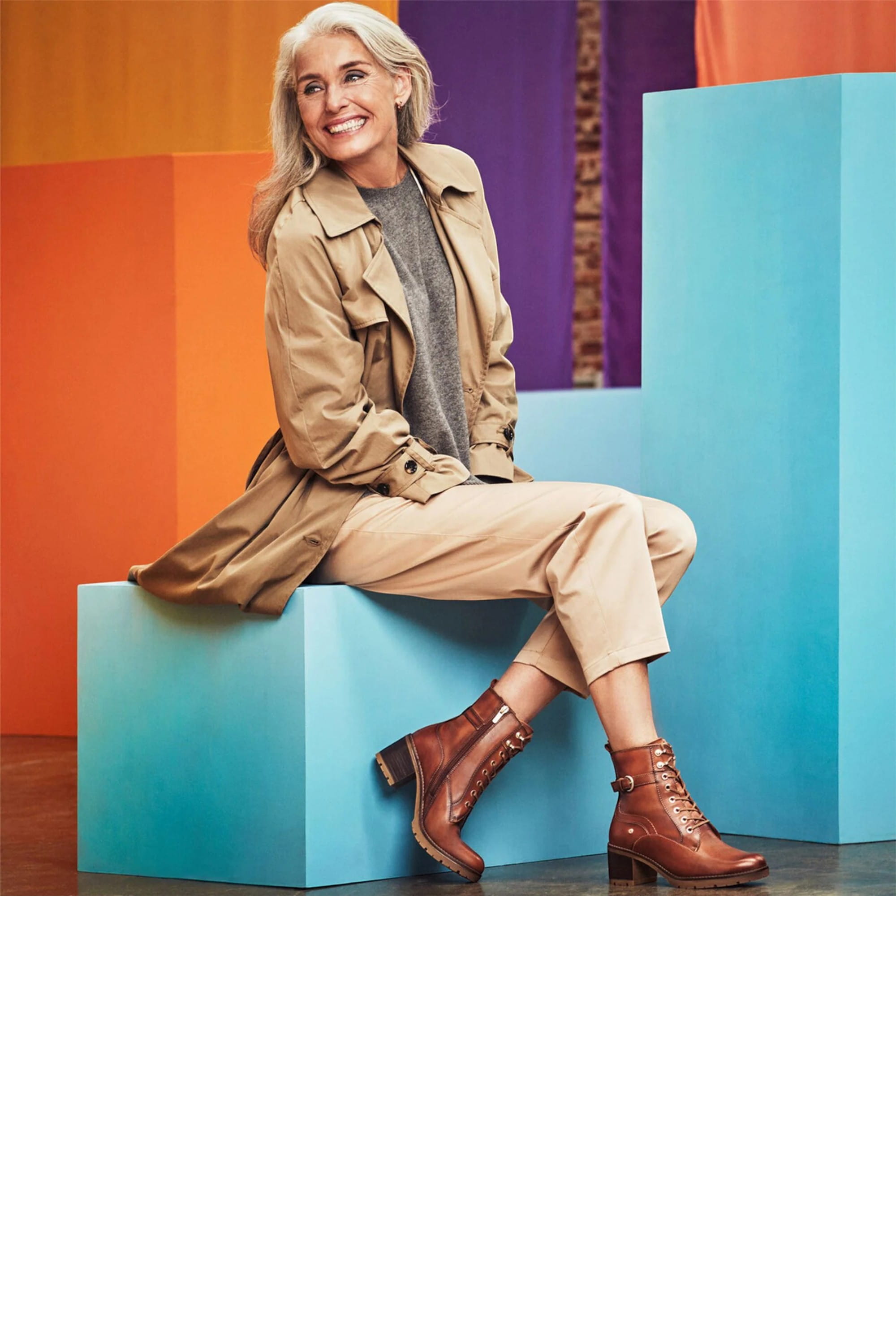 Brown Women’s Combat Ankle Boots -W7H-8510, Image 6 of 8