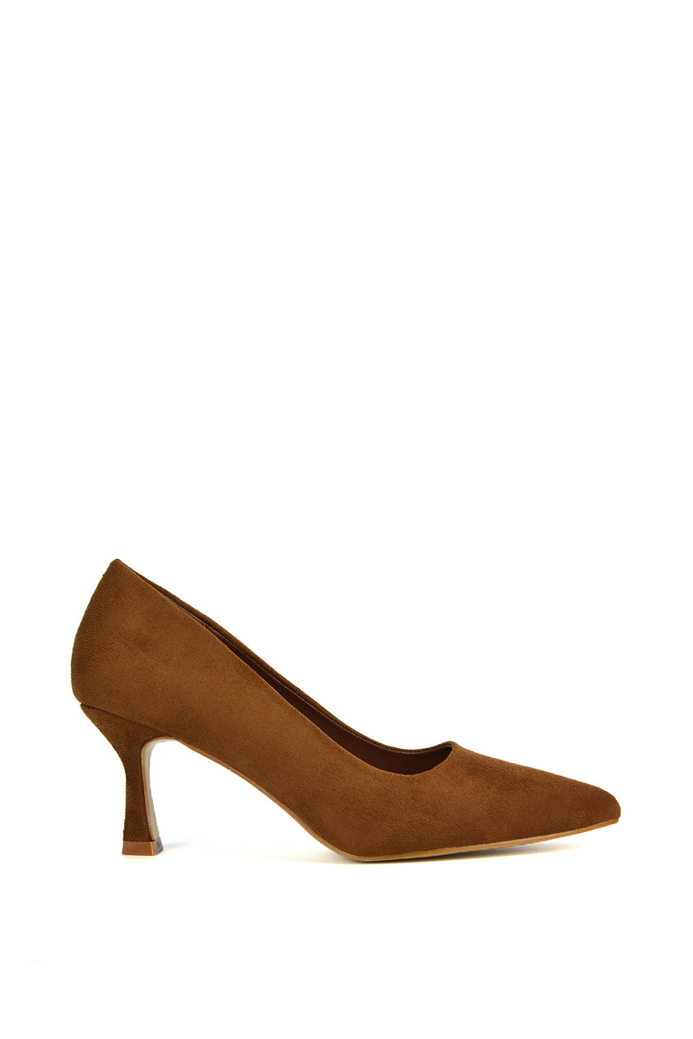 Black 'Lisa' Mid Stiletto Court Shoe Heels With A Pointed Toe