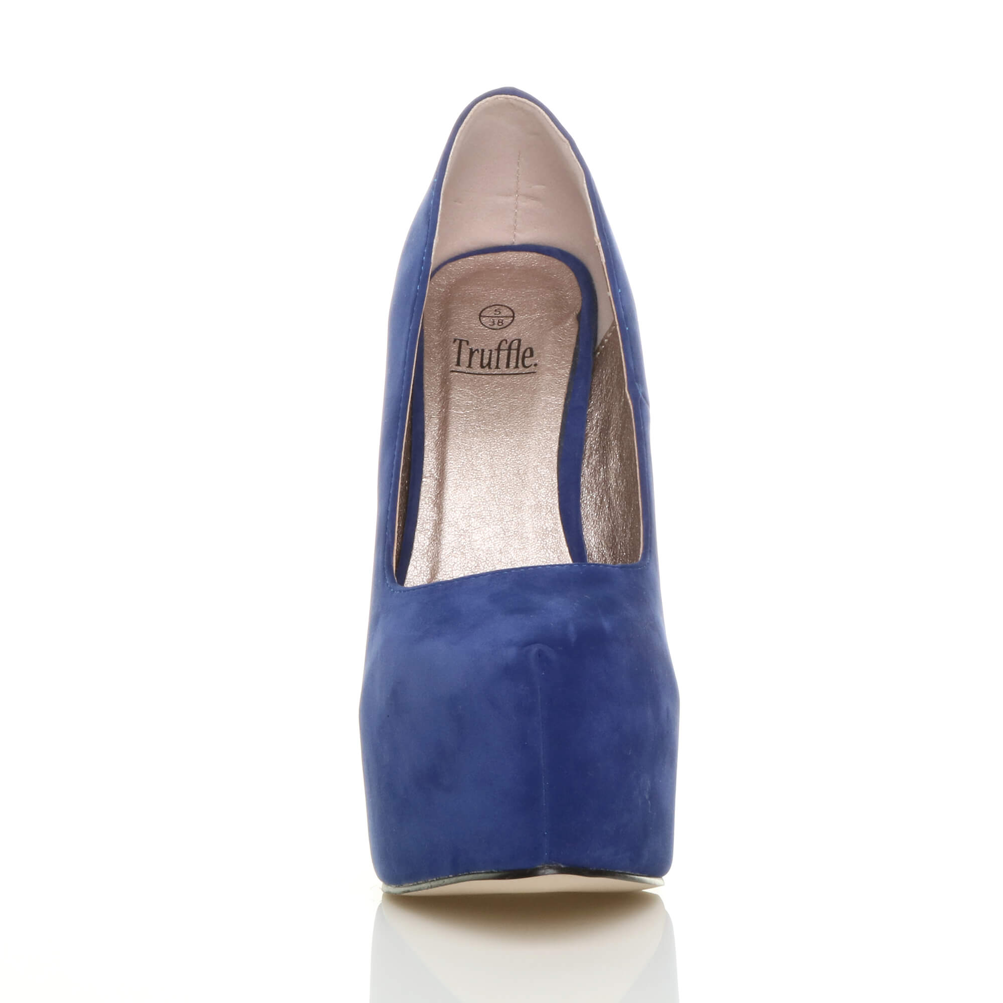 Royal Blue AJVANI Royal Blue High Heel Platform Court Shoes, Image 5 of 5