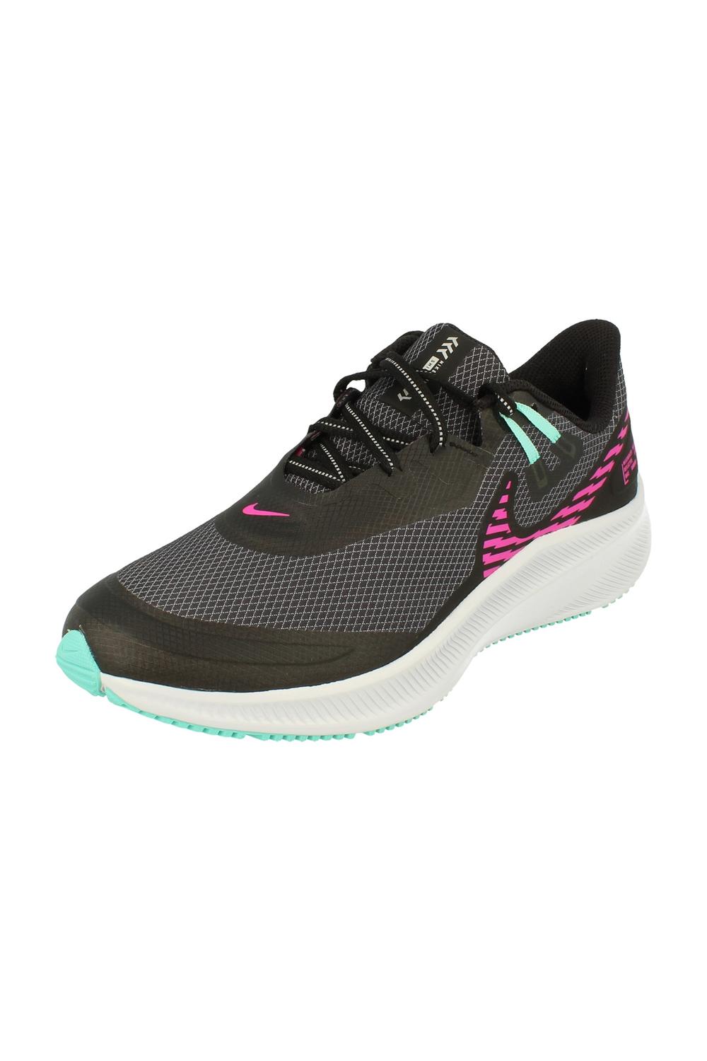 Black Nike Womens Quest 3 Shield Running Trainers, Image 2 of 6