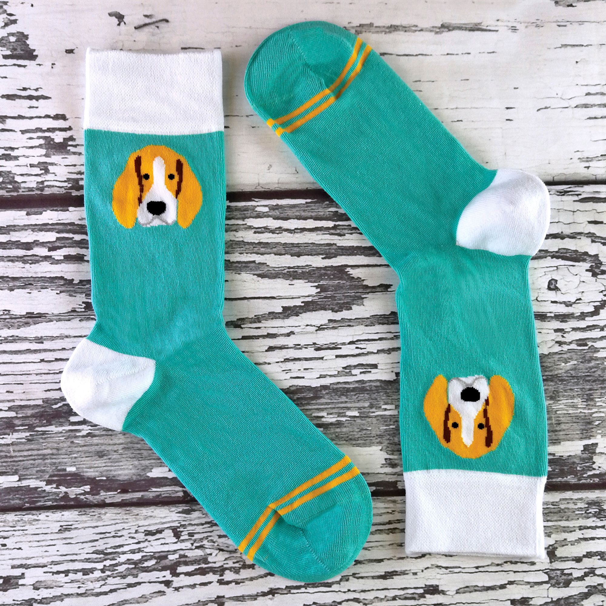 Yellow 1 Pack Ladies Novelty Cat & Dog Patterned Socks, Image 3 of 5