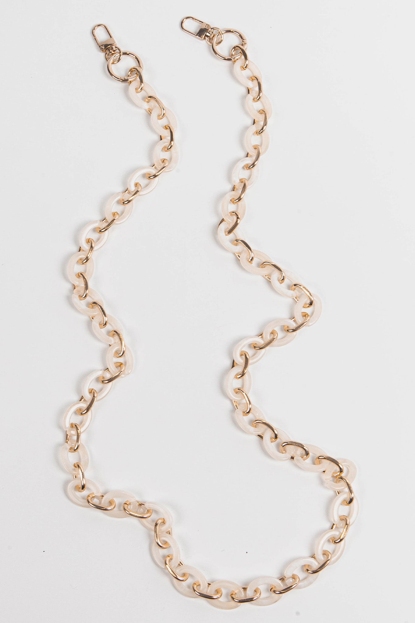 Cream Sarta Cream Marbled Oval Link Acrylic Bag Strap, Image 3 of 3