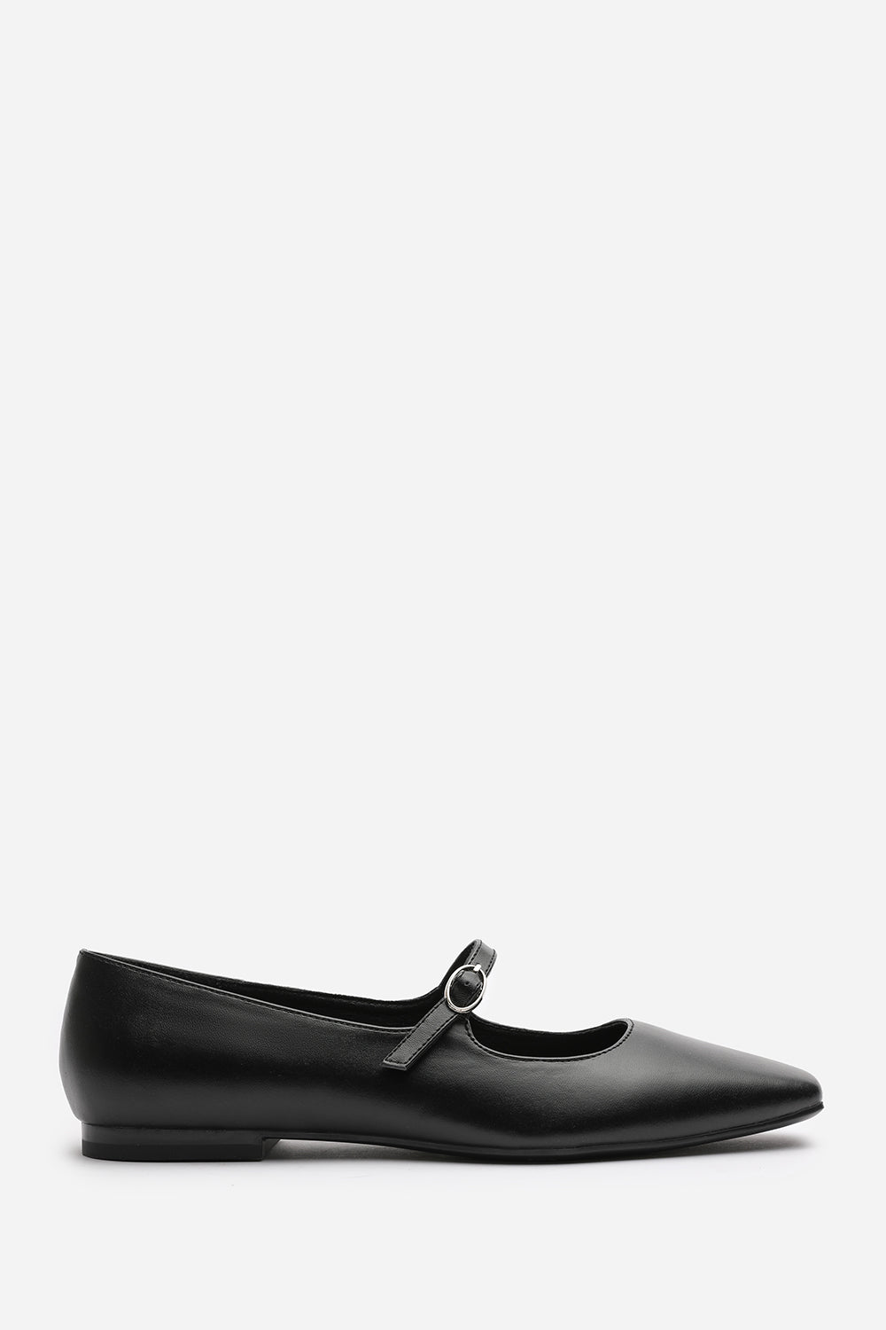 Black 'Jordan' Mary Jane Flats With Buckle Strap, Image 2 of 5