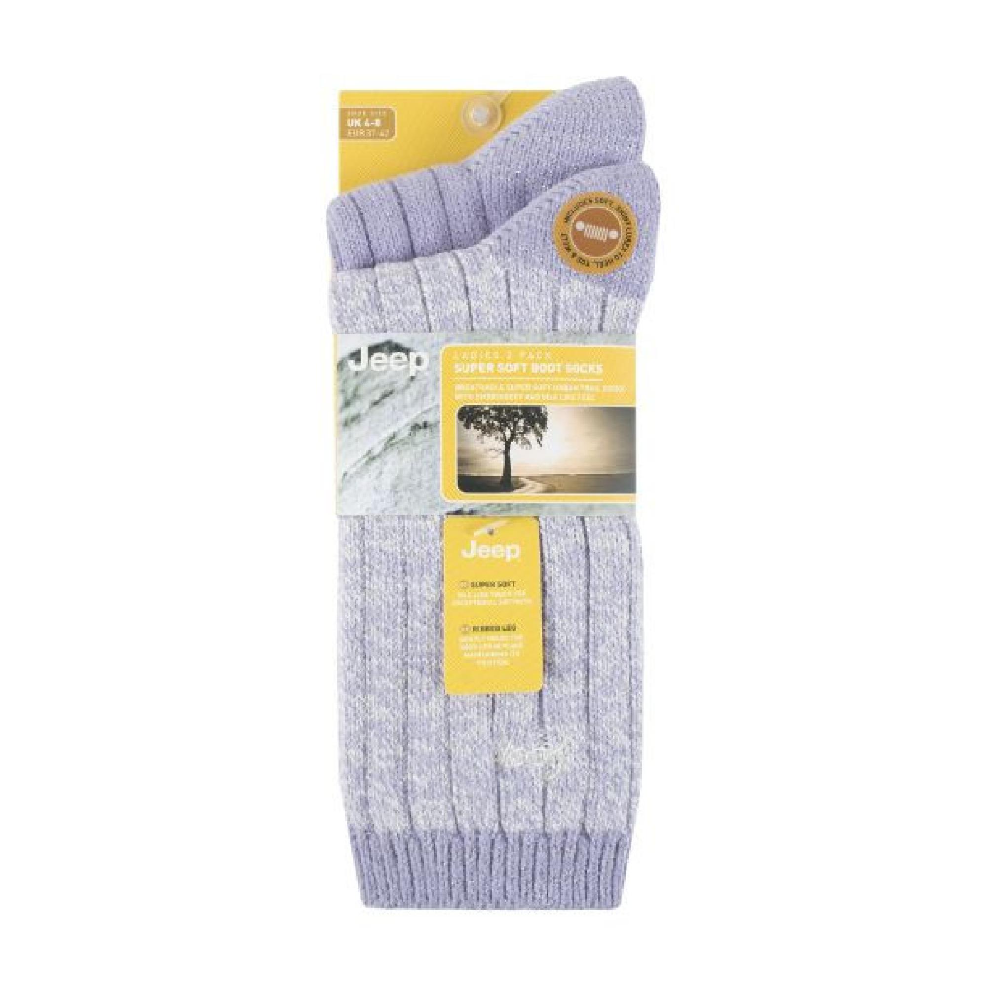 Lilac 2 Pack Supersoft Hiking Boot Socks, Image 5 of 5