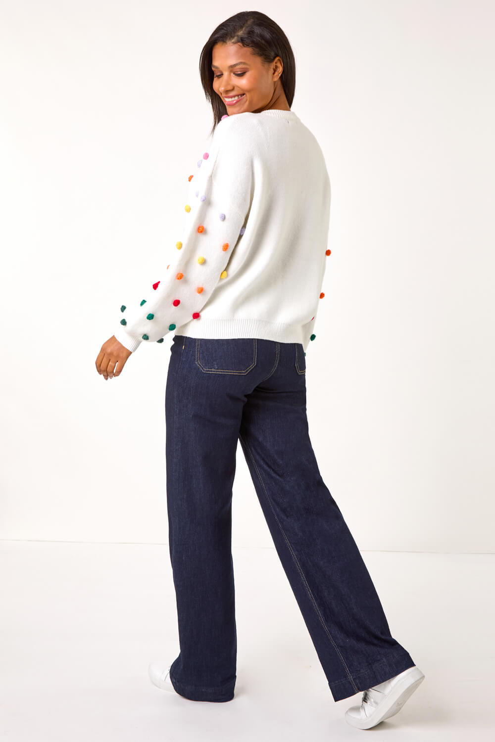 Multi Bobble Detail Knit Jumper, Image 4 of 5