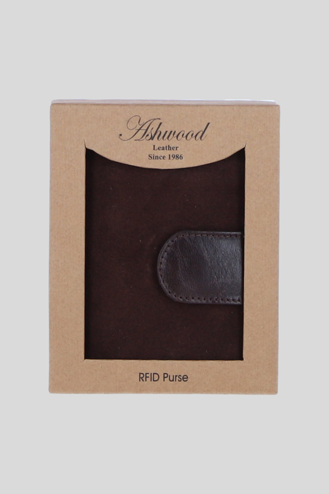 Brown Suede & Leather RFID Protected Trifold Purse, Image 2 of 4