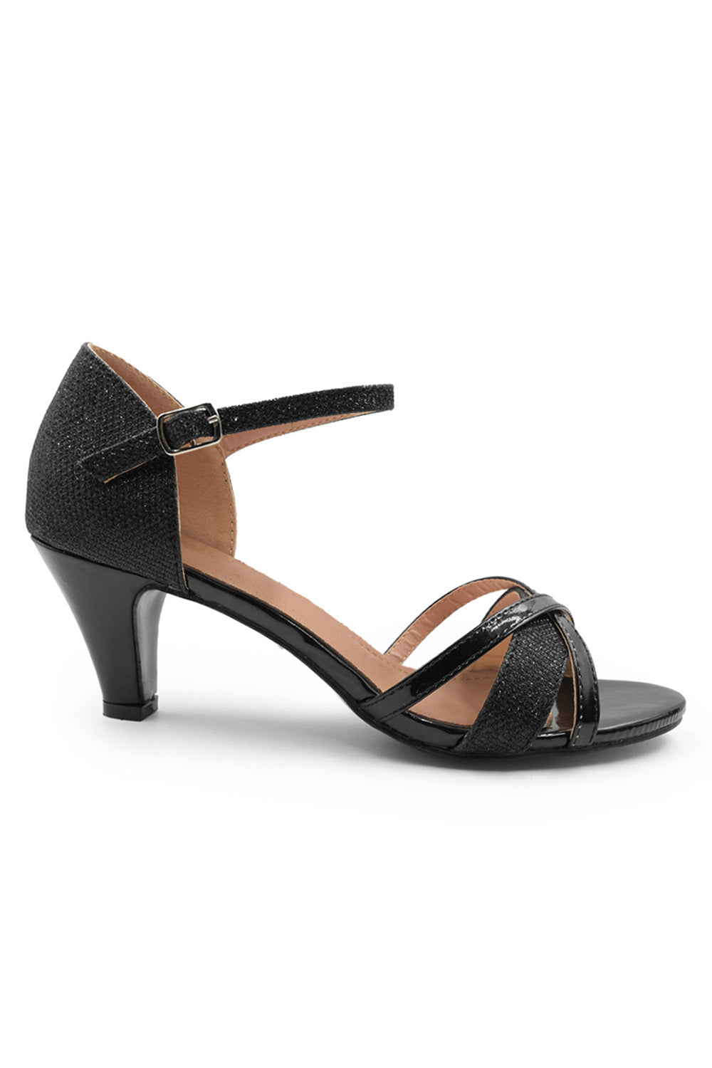 Black 'Artemis' Mid High Heels, Image 2 of 3