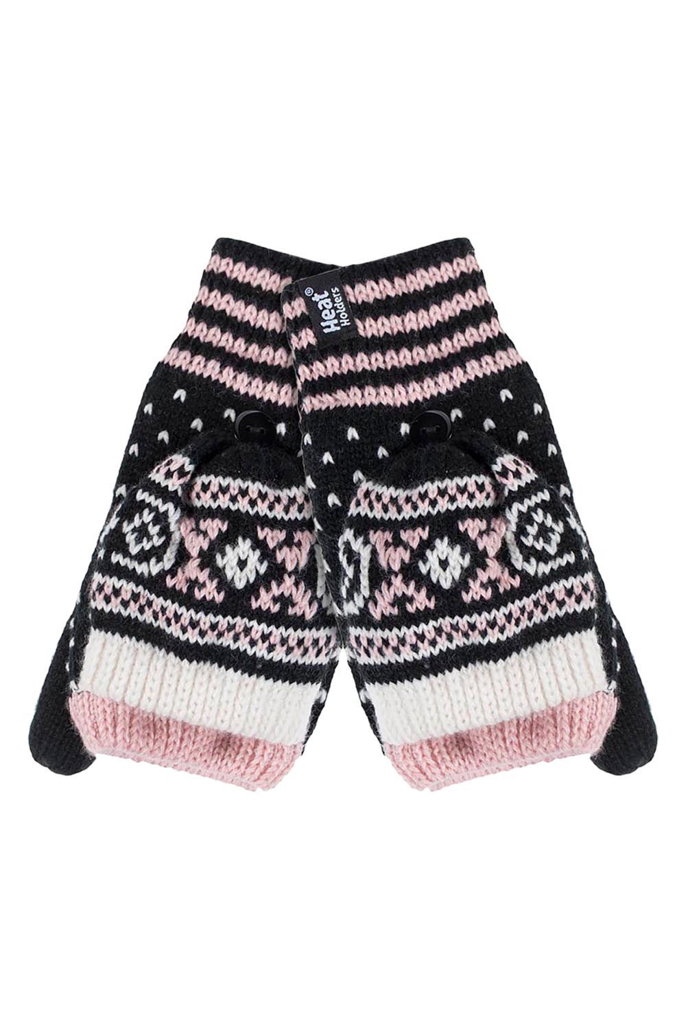 Black Fairisle Thermal Converter Gloves, Image 1 of 5