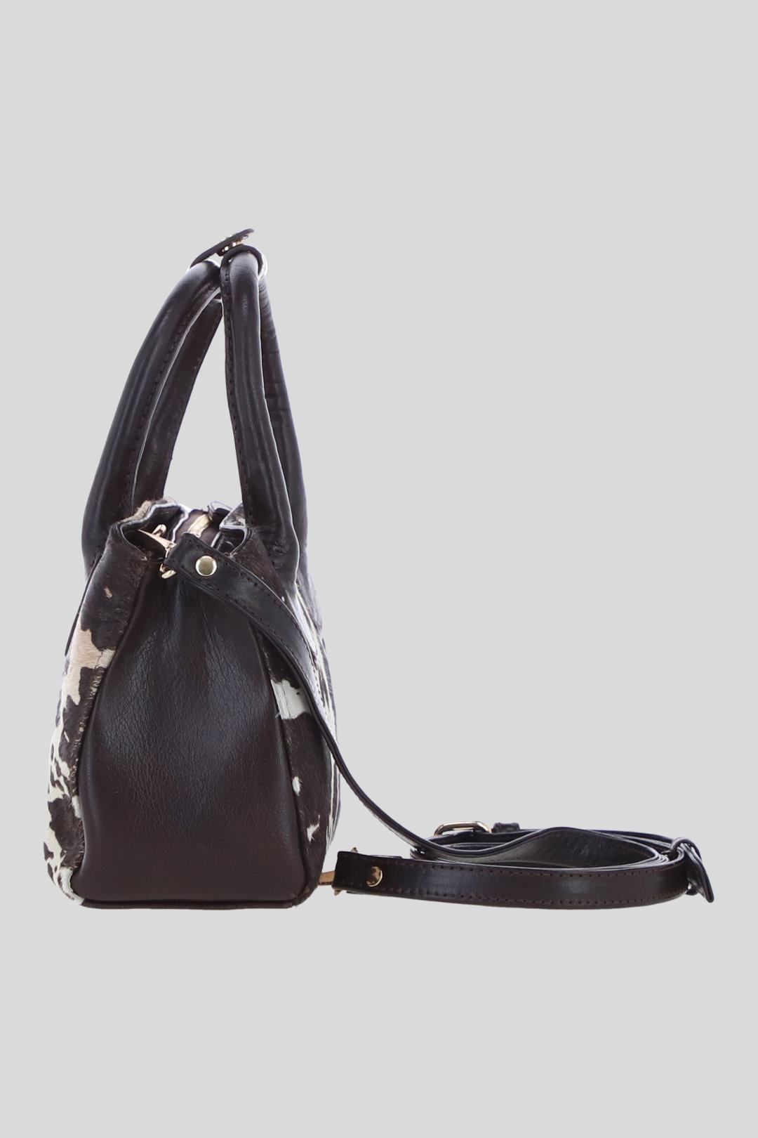 Brown Hair-On Leather Mini Crossbody Handbag, Image 4 of 4