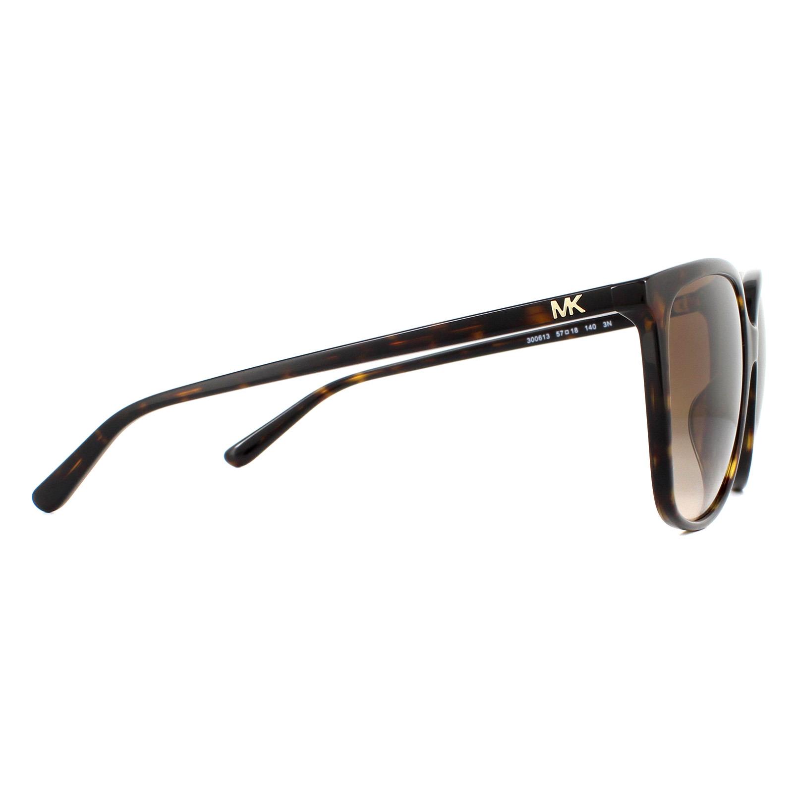Brown Michael Kors Brown Square Dark Tortoise Brown Gradient Sunglasses, Image 4 of 6