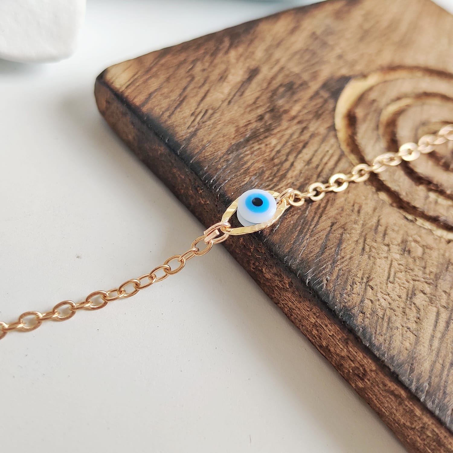 Silver Tiny Evil Eye Charm Bracelet, Image 3 of 4