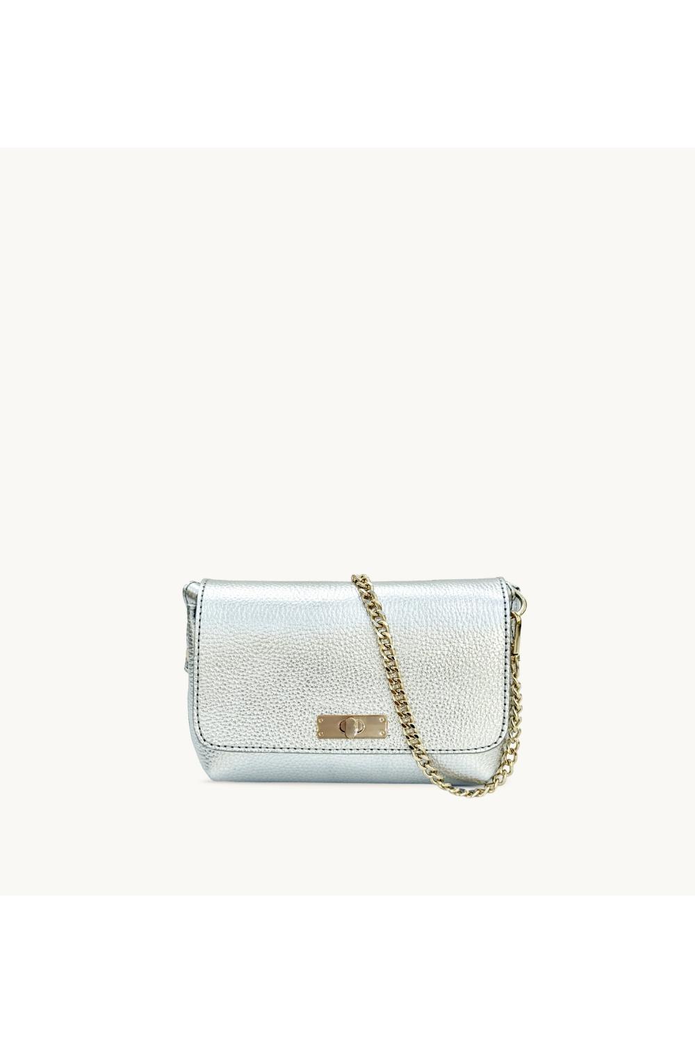 Silver The Maisie Mini Silver Leather Bag, Image 8 of 8