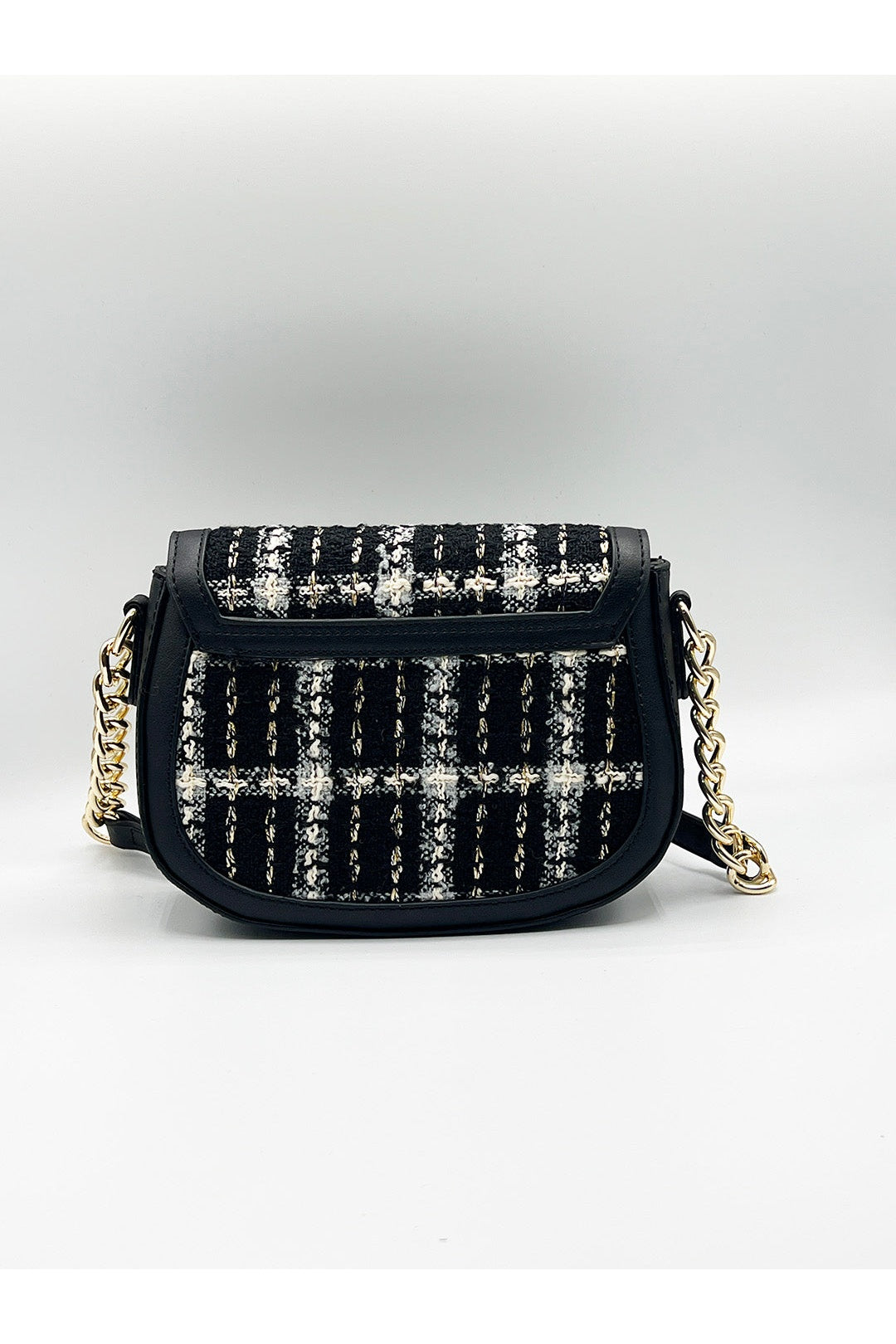 Black Knit Check Shoulder Bag, Image 6 of 6