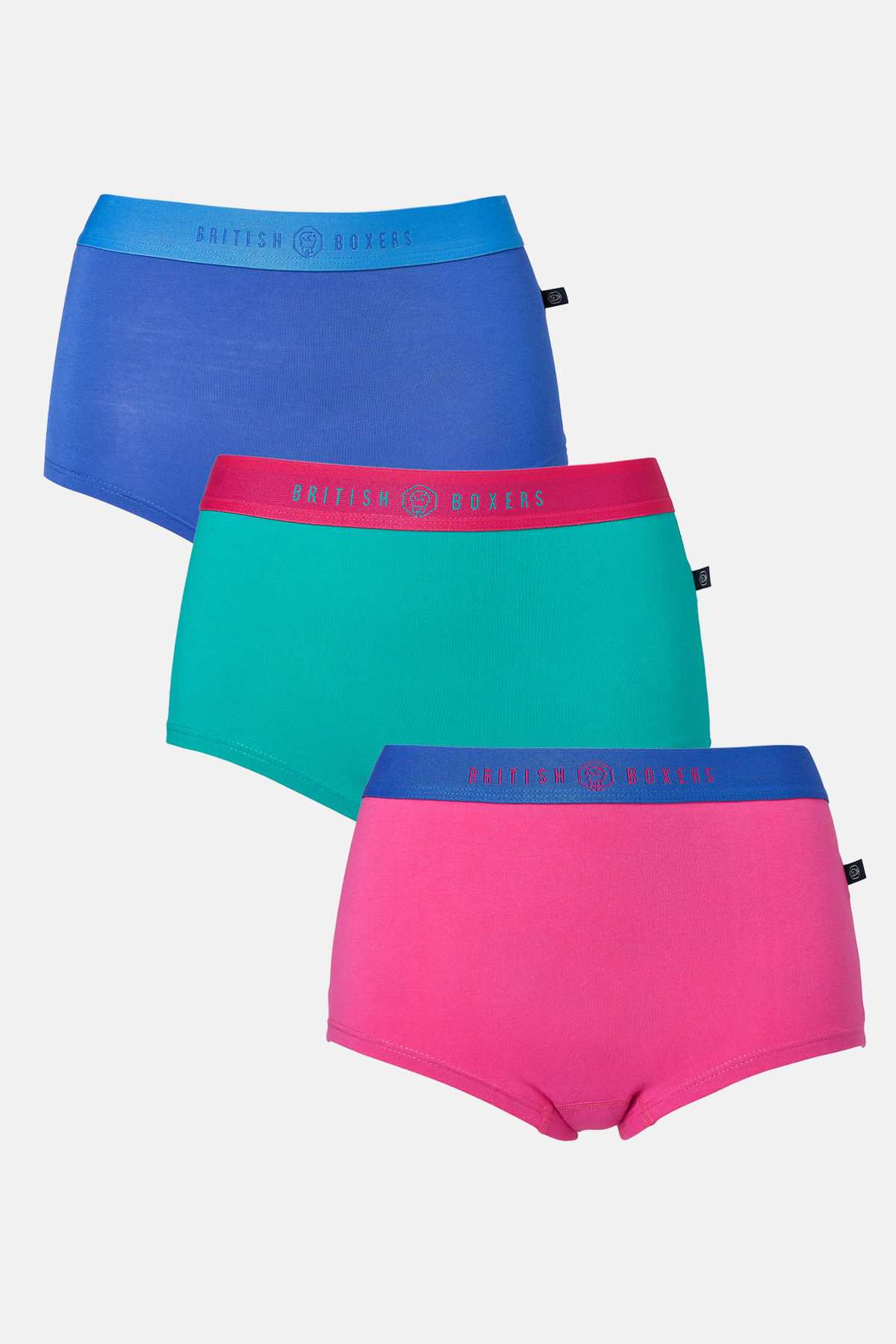 Blue Pack Of Three "Amusements" Cotton Hipster Boxer Briefs