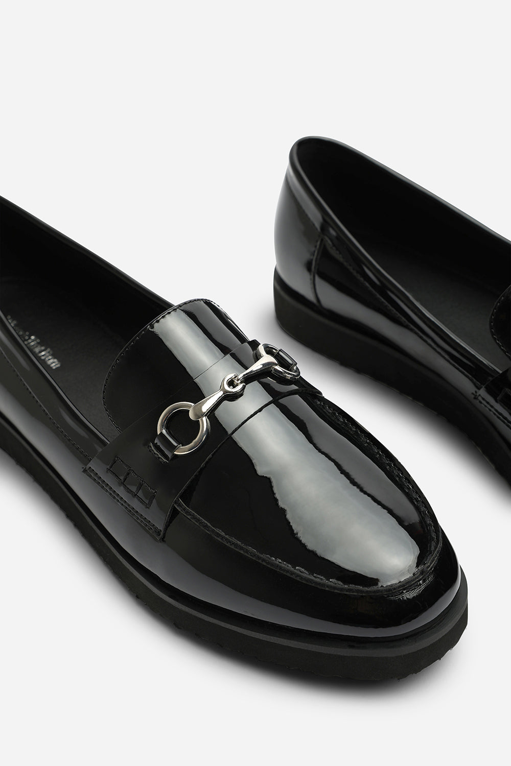 Black Brittany Snaffle Detail Hardware Trim Loafers, Image 5 of 6