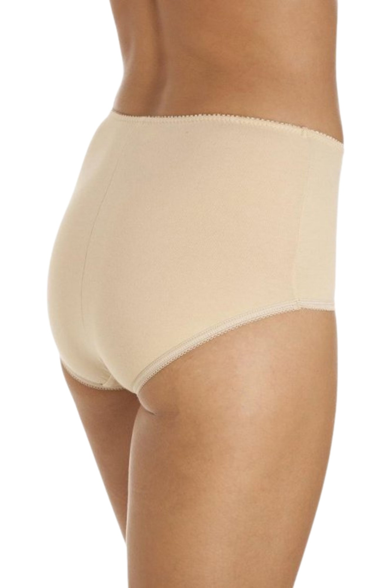 Beige Camille Lingerie Beige 3 Pack Cotton Control Briefs, Image 2 of 3
