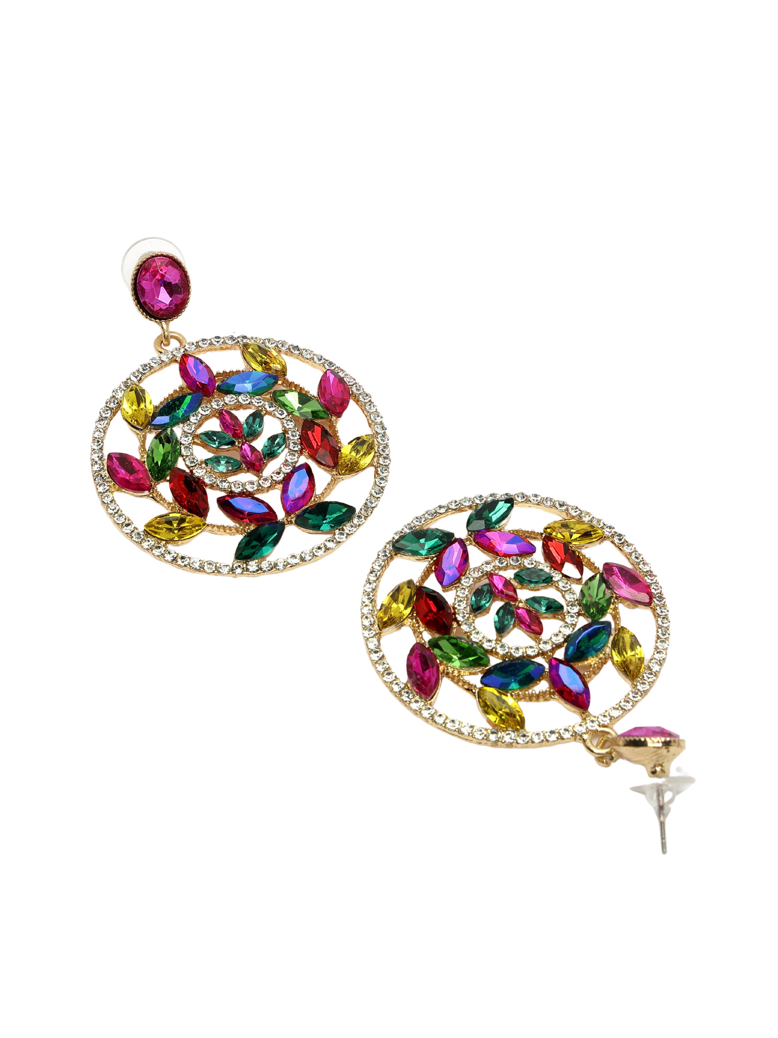 Multi Diva Collection Elegant Hollow Floral Drop Earrings, Image 2 of 4
