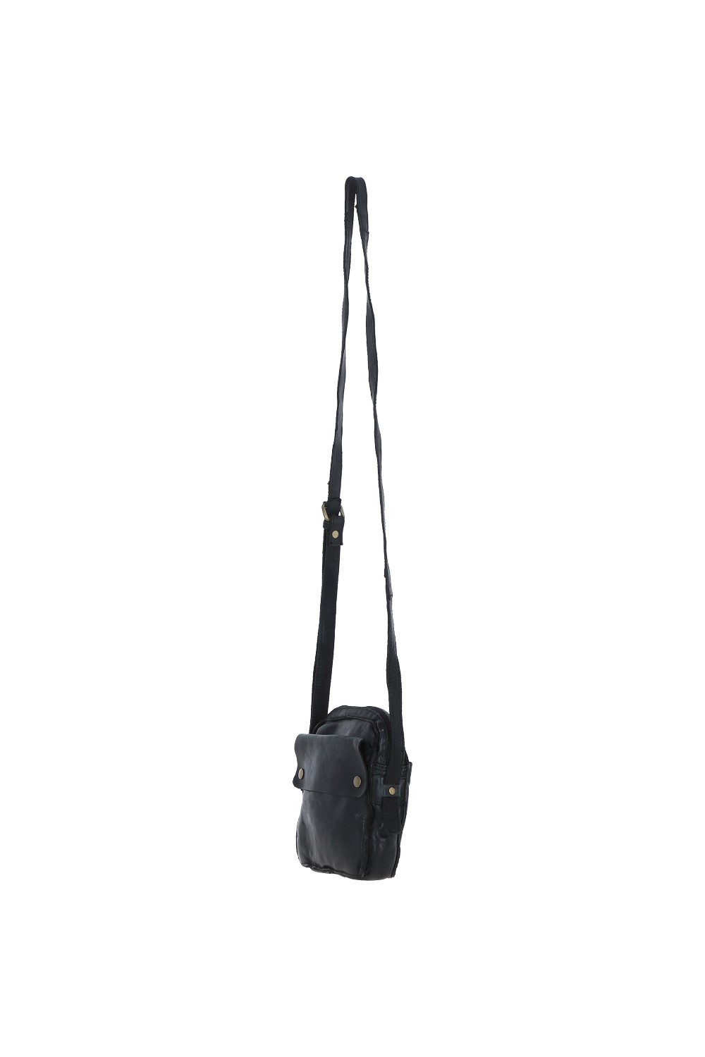 Black Real Leather Cross Body Bag, Image 4 of 6