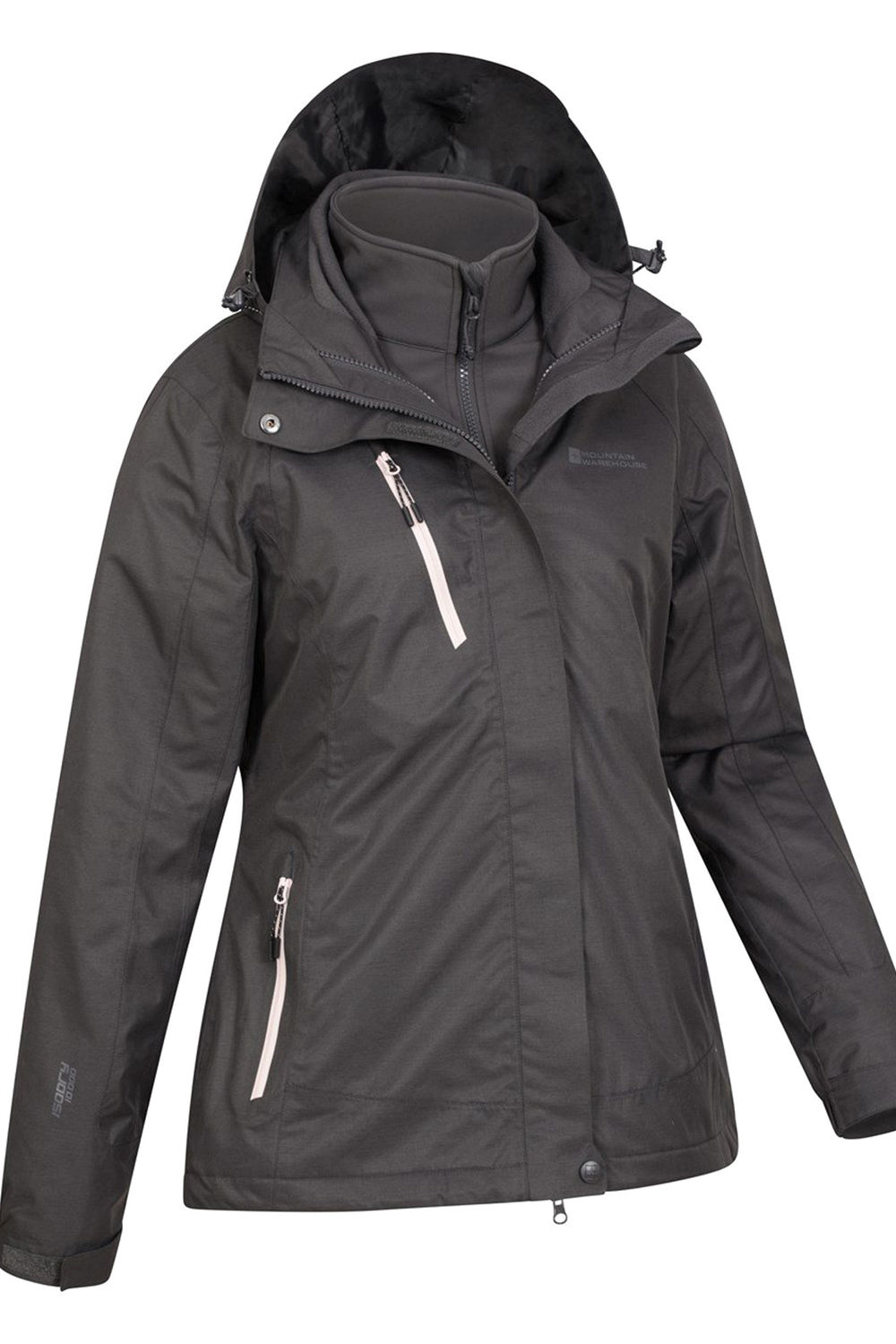 Black Bracken Melange 3 in 1 Jacket, Image 4 of 6
