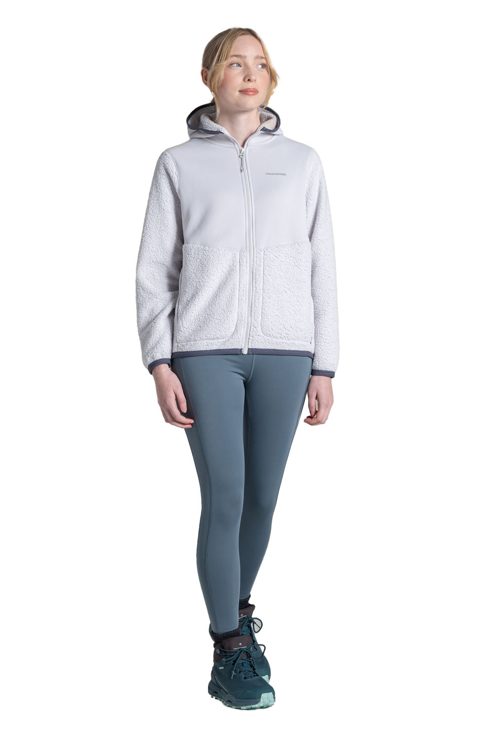 Light Grey Telesto Fleece Hooded Jacket, Image 4 of 4